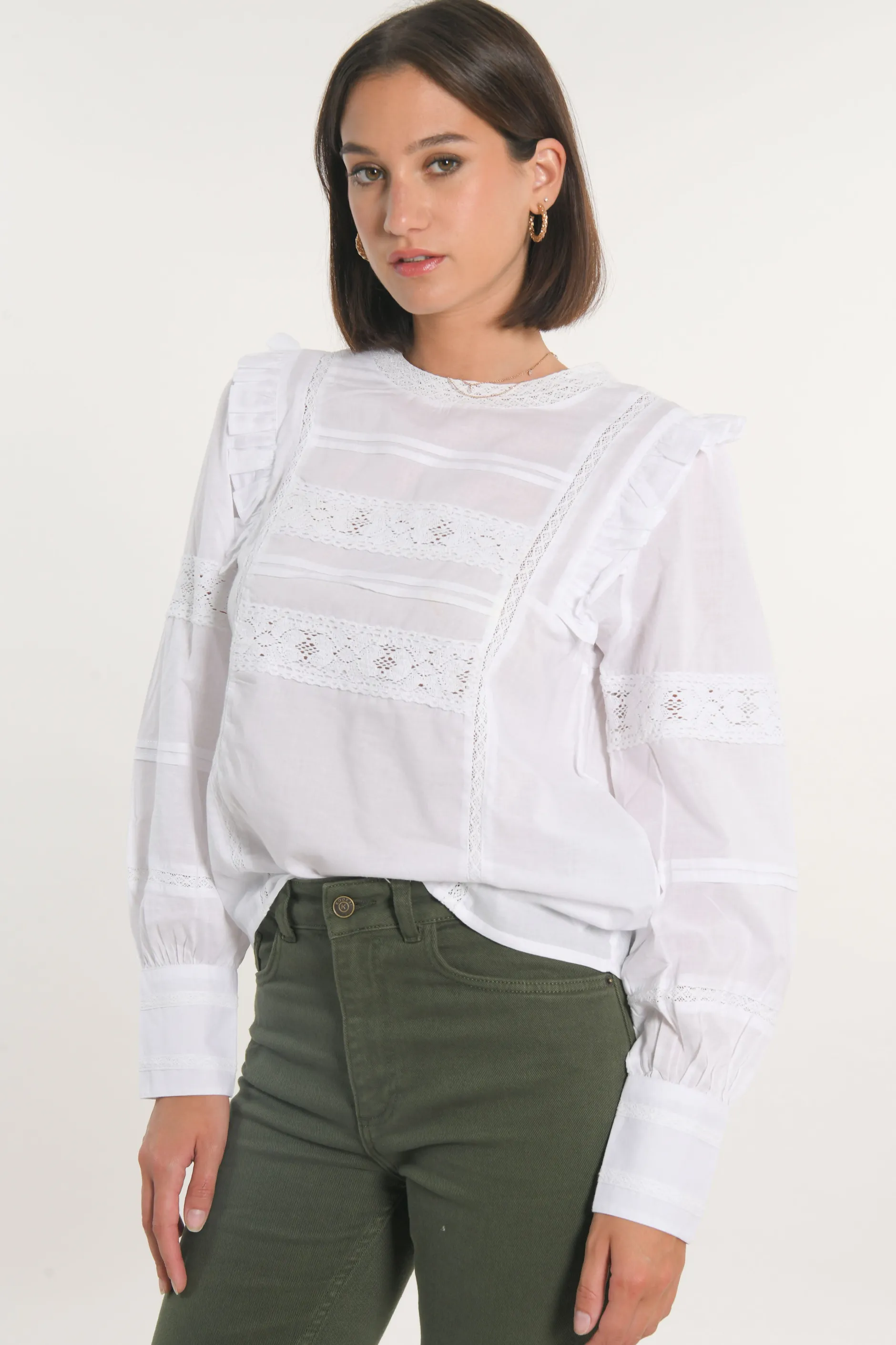Sale KOOKAÏ BLOUSE DENTELLE LEA Blanc
