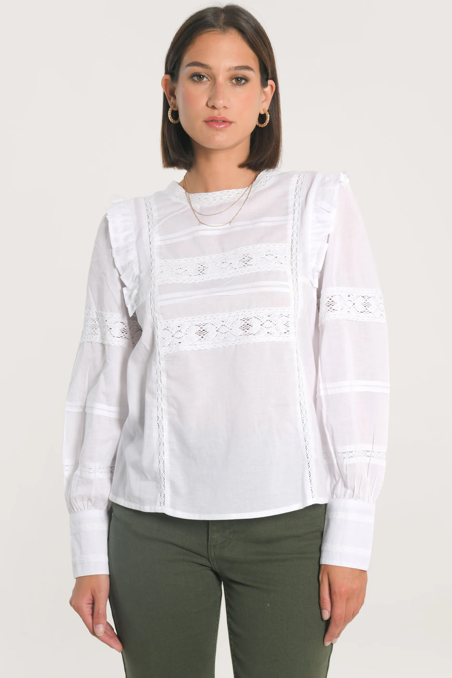 Sale KOOKAÏ BLOUSE DENTELLE LEA Blanc
