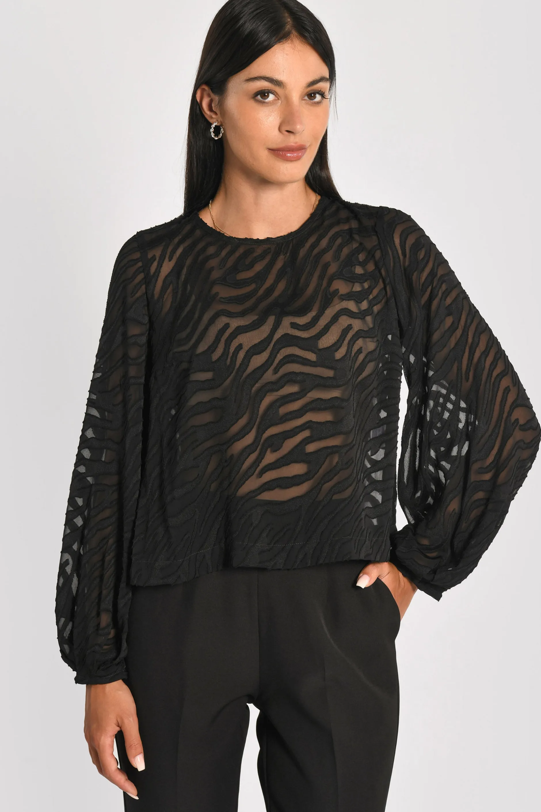 Shop KOOKAÏ BLOUSE ZEBRE PENNY Noir