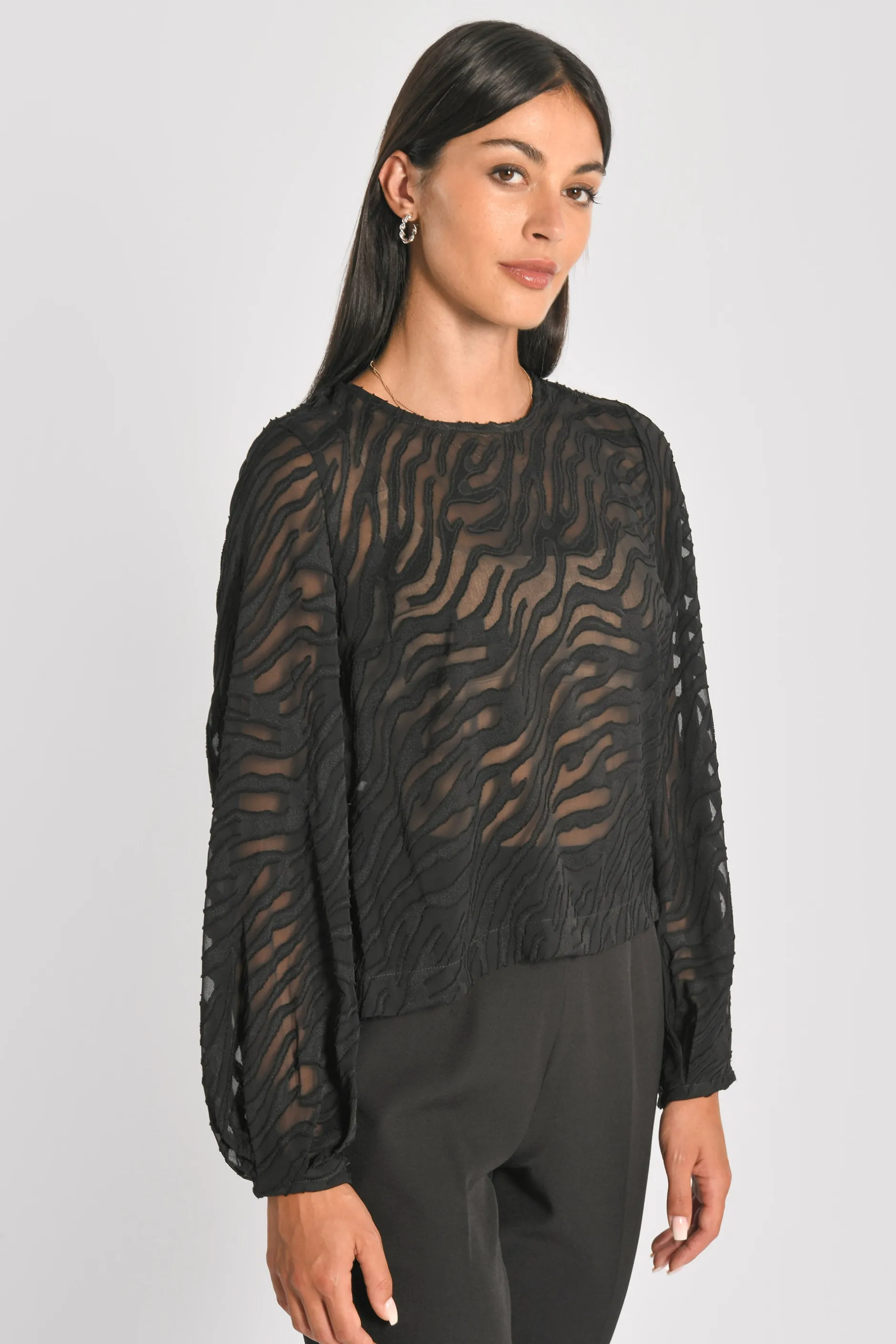 Shop KOOKAÏ BLOUSE ZEBRE PENNY Noir
