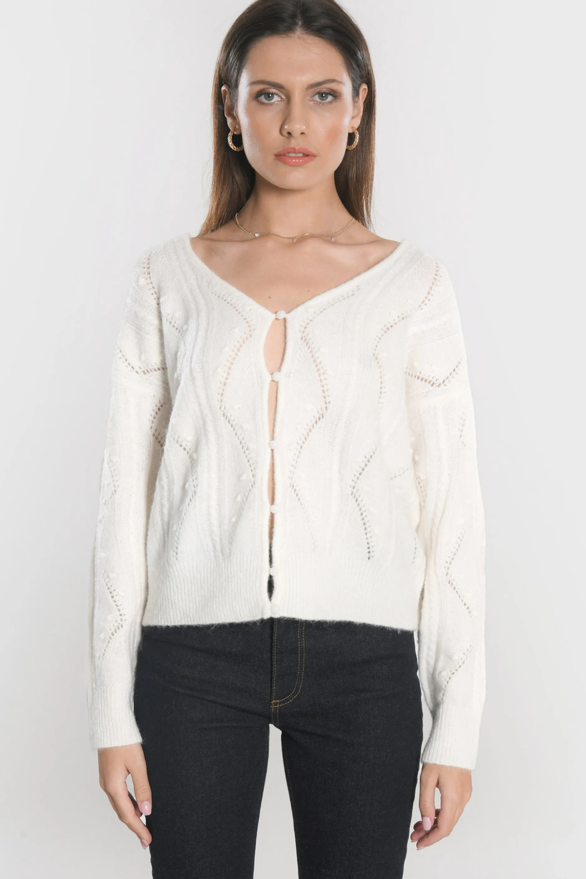 Shop KOOKAÏ CARDIGAN MONICA Ecru