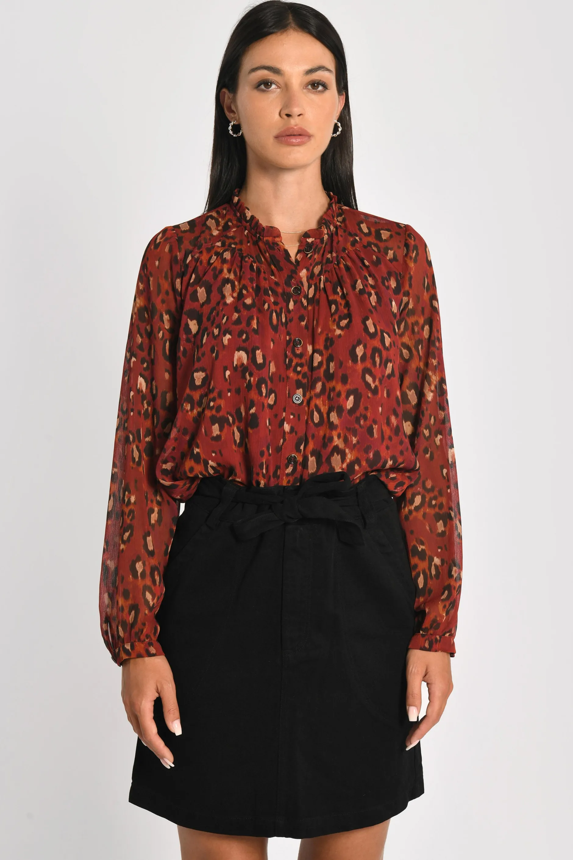 New KOOKAÏ CHEMISE LÉOPARD MINA Bordeaux
