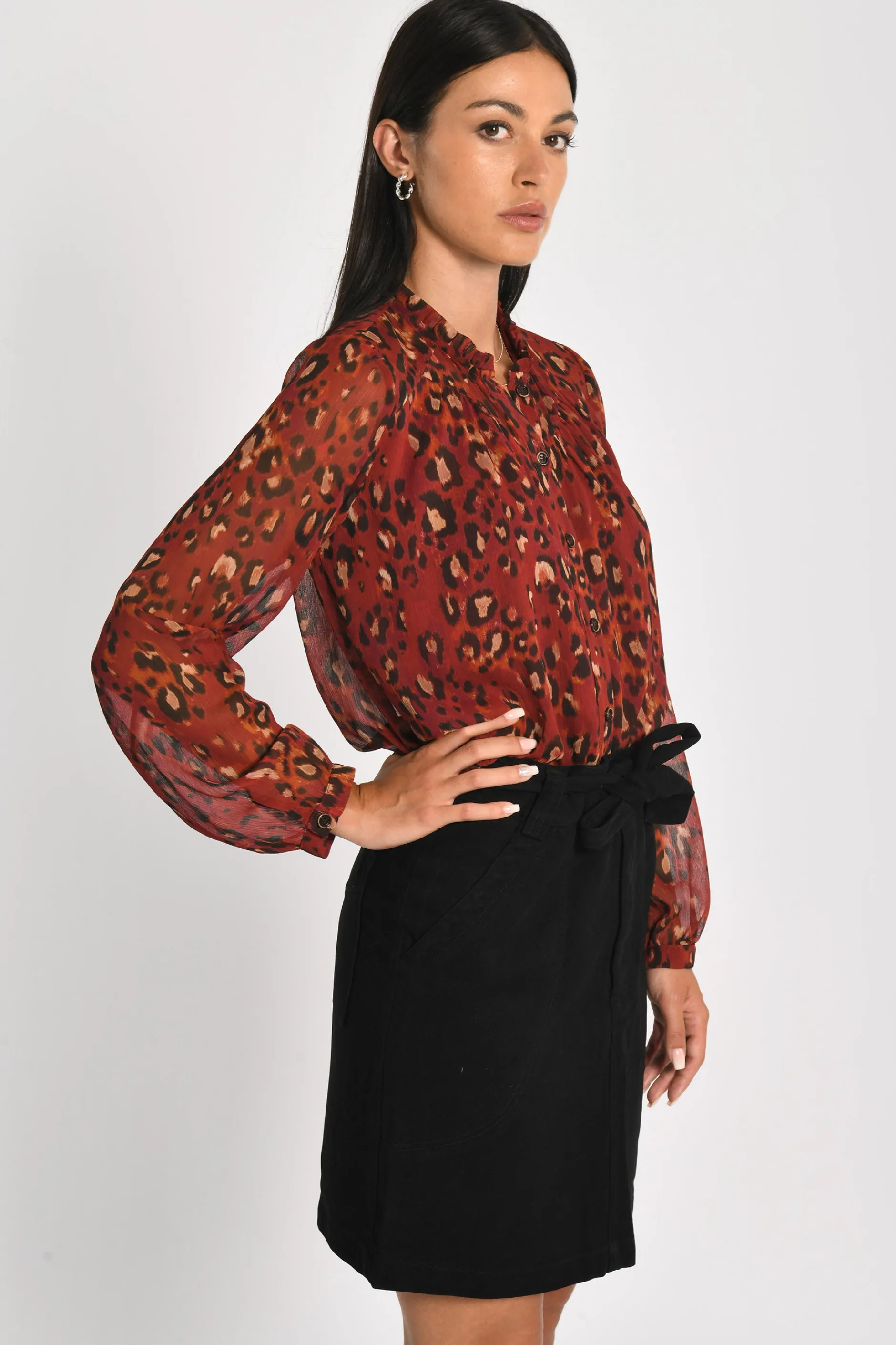 New KOOKAÏ CHEMISE LÉOPARD MINA Bordeaux