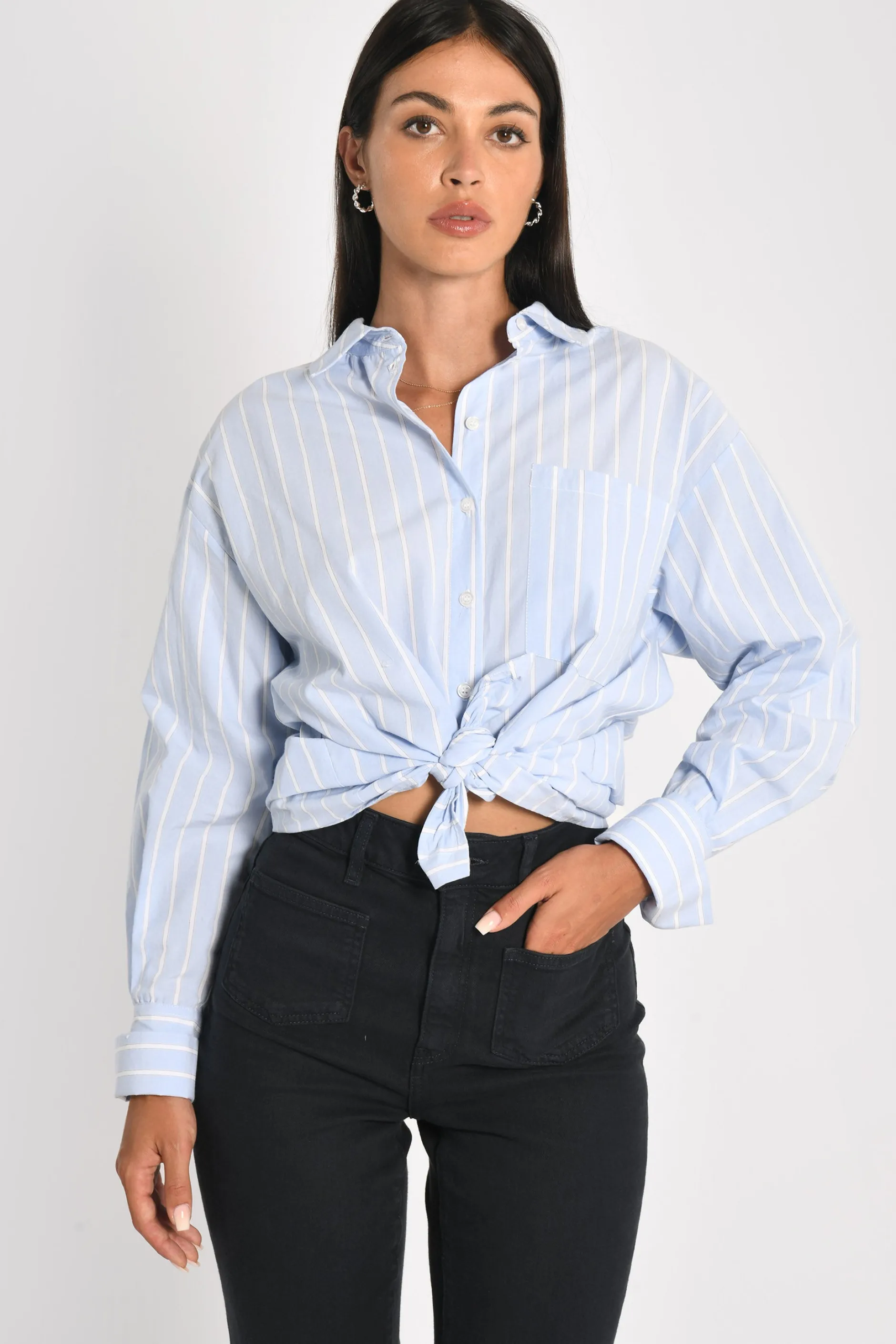 Outlet KOOKAÏ CHEMISE RAYURES DANDY ERIN Bleu/blanc