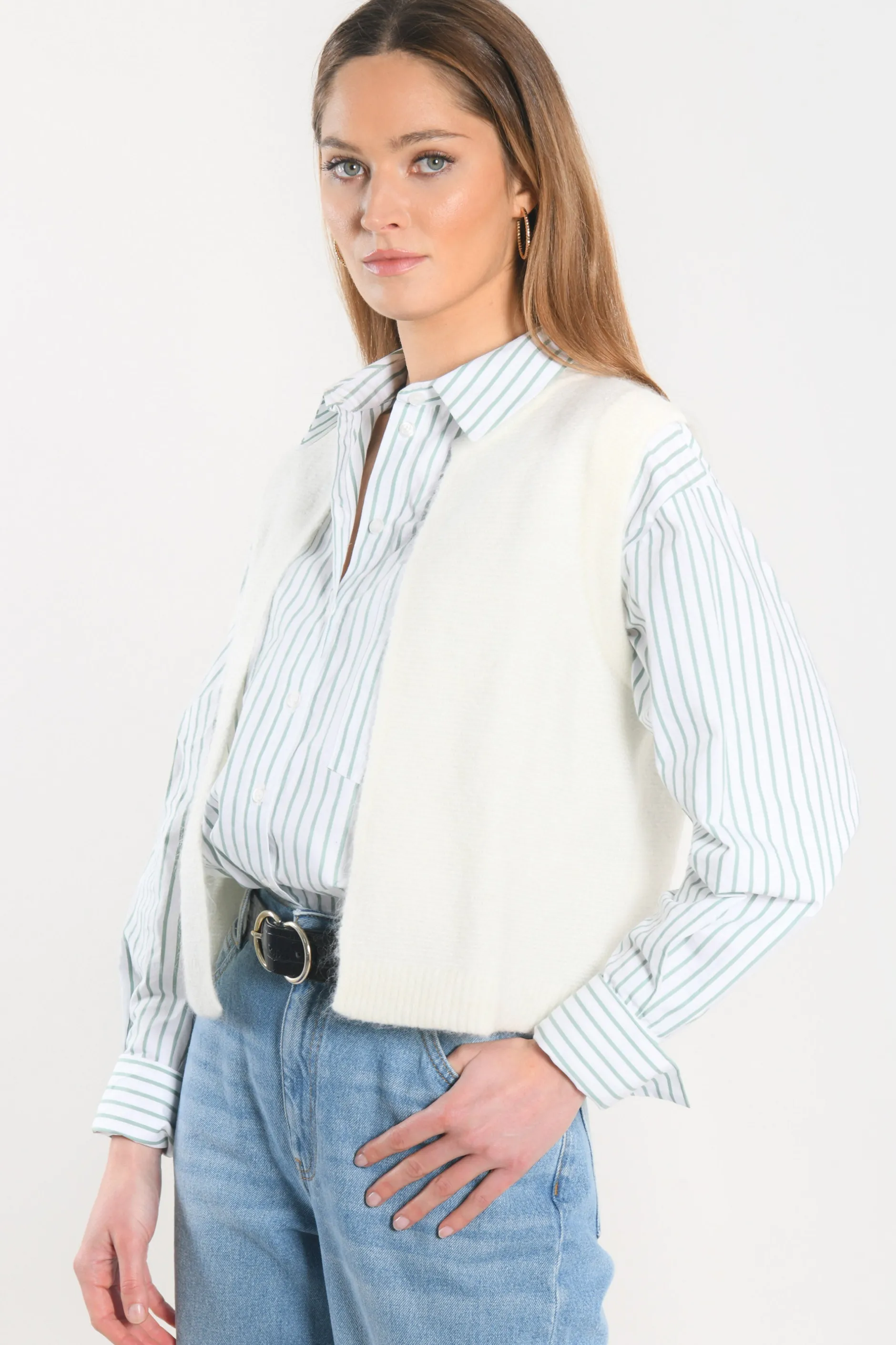 Discount KOOKAÏ GILET - LAURENCE - Ecru