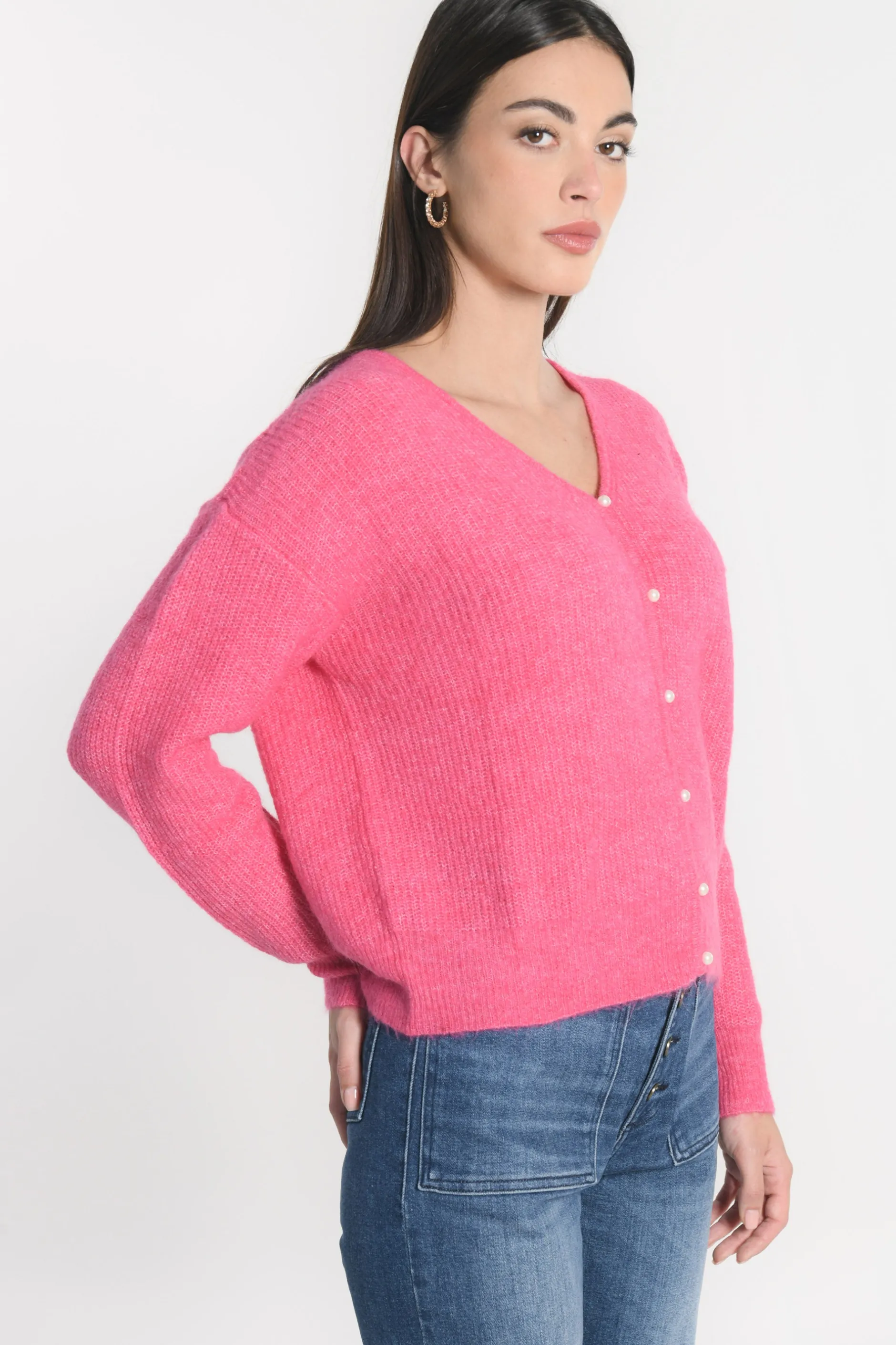 Discount KOOKAÏ GILET COURT SOLANGE Fushia