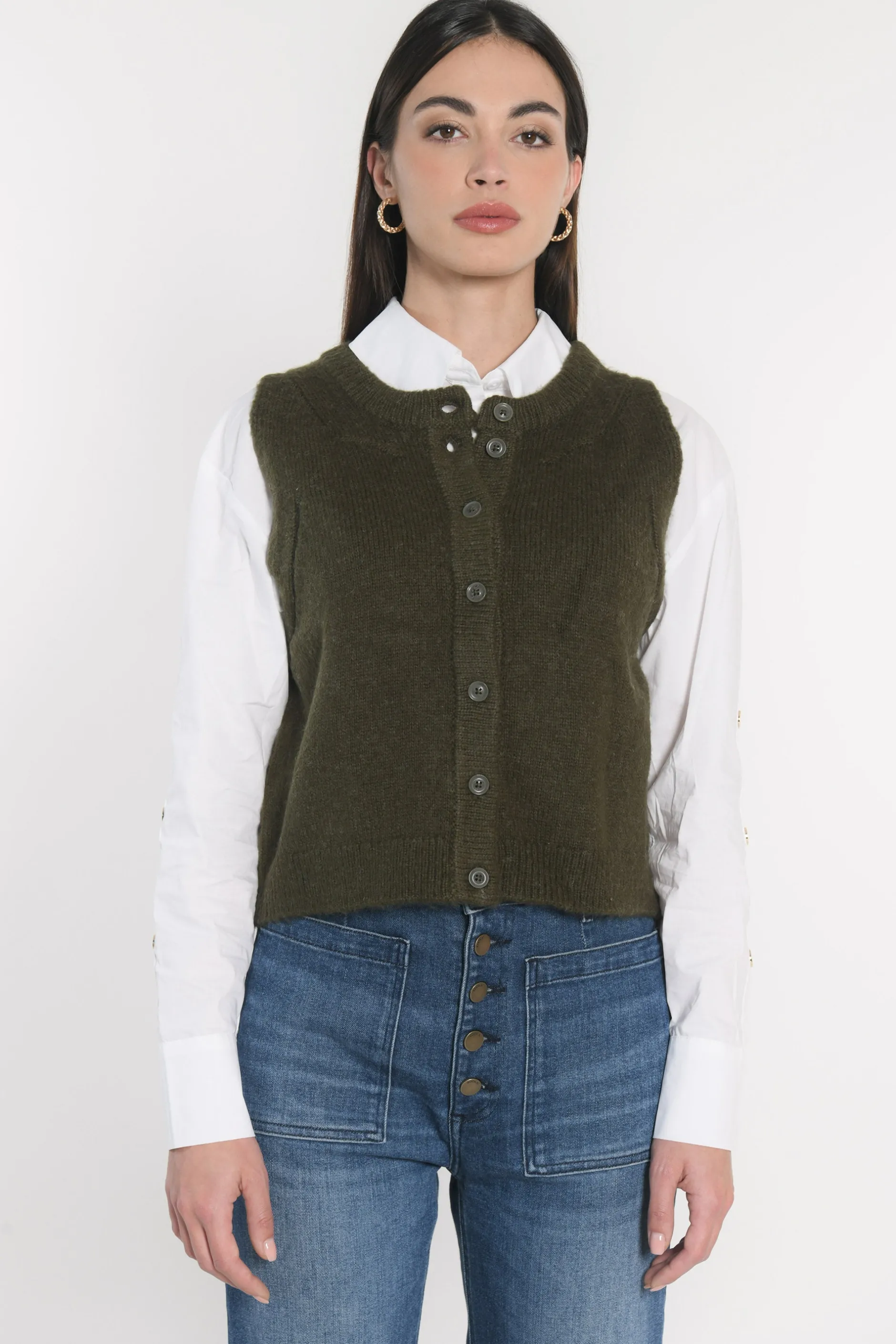 Clearance KOOKAÏ GILET JOANA Kaki