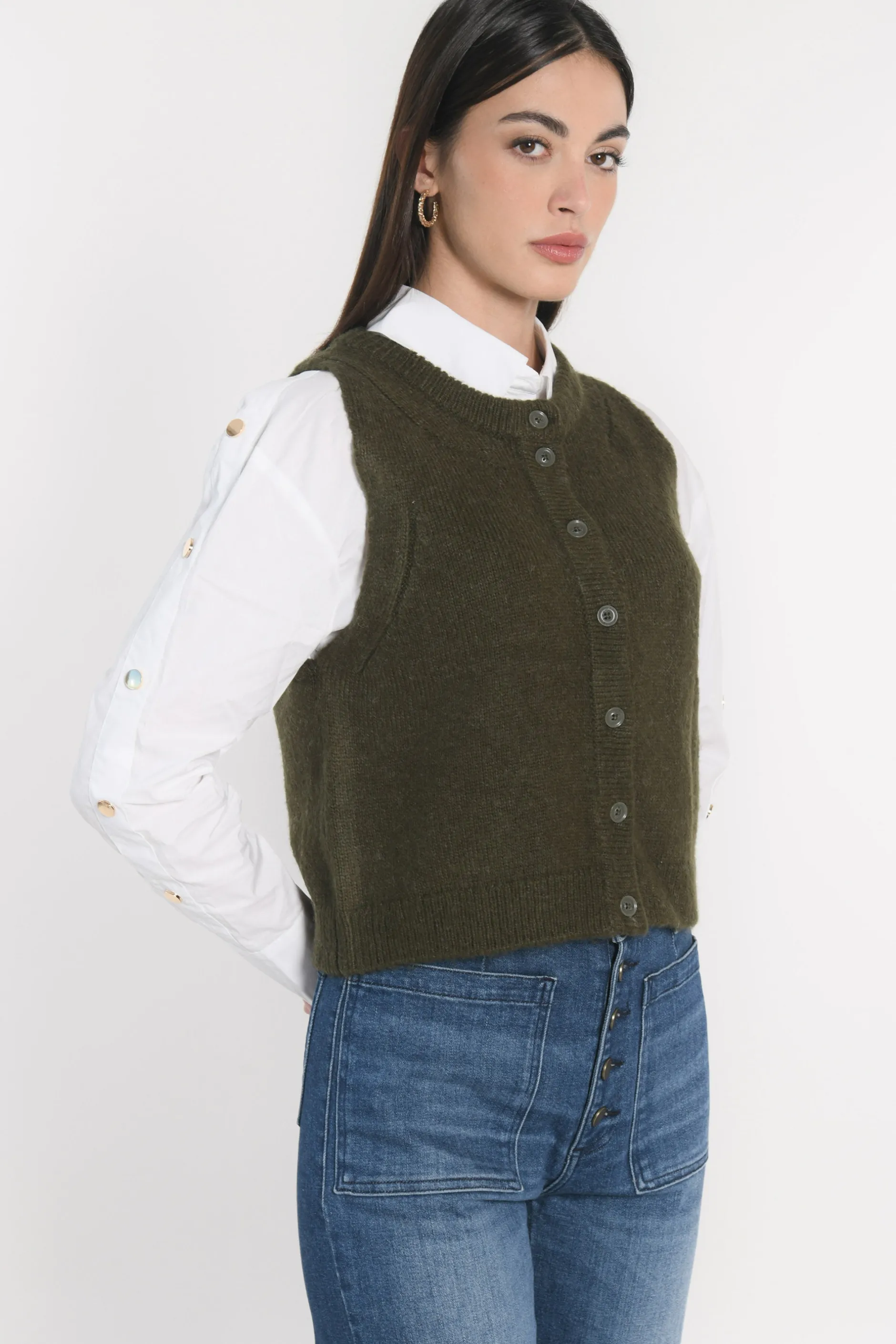 Clearance KOOKAÏ GILET JOANA Kaki
