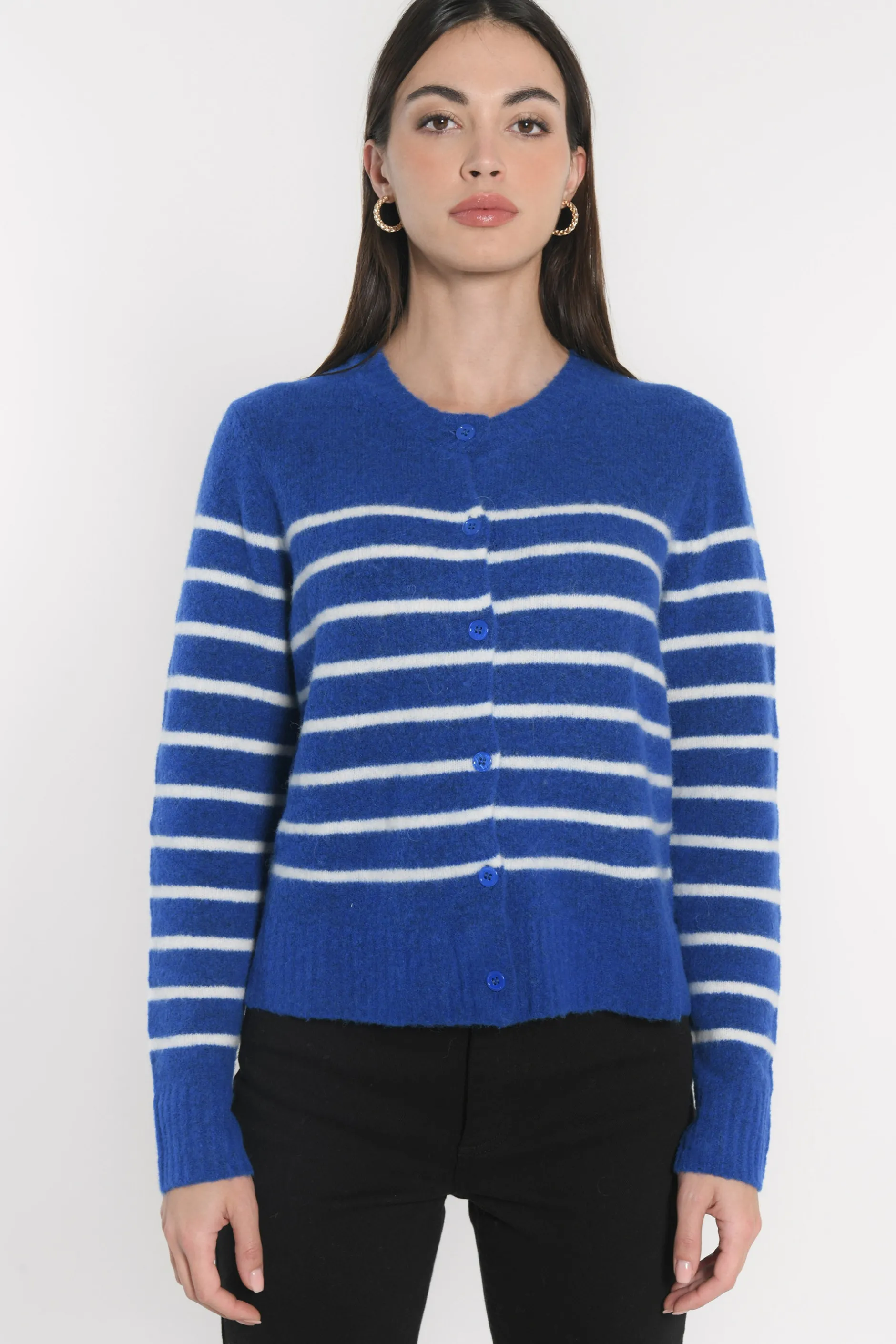 Best Sale KOOKAÏ GILET MARINIÈRE CONNIE Cobalt/ecru