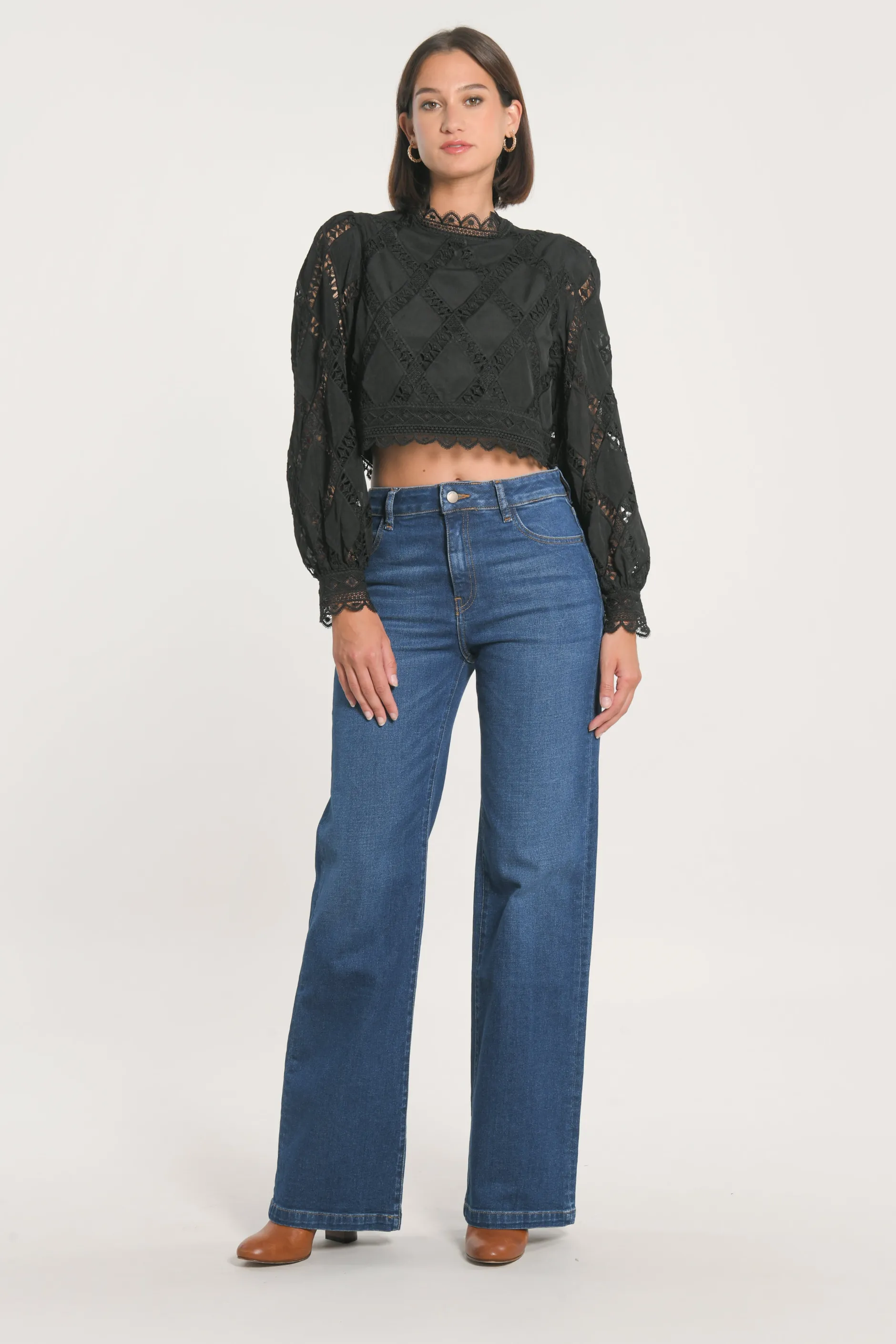 Shop KOOKAÏ JEAN LARGE COTON RECYCLÉ ERA DOUBLE STONE Doublestone
