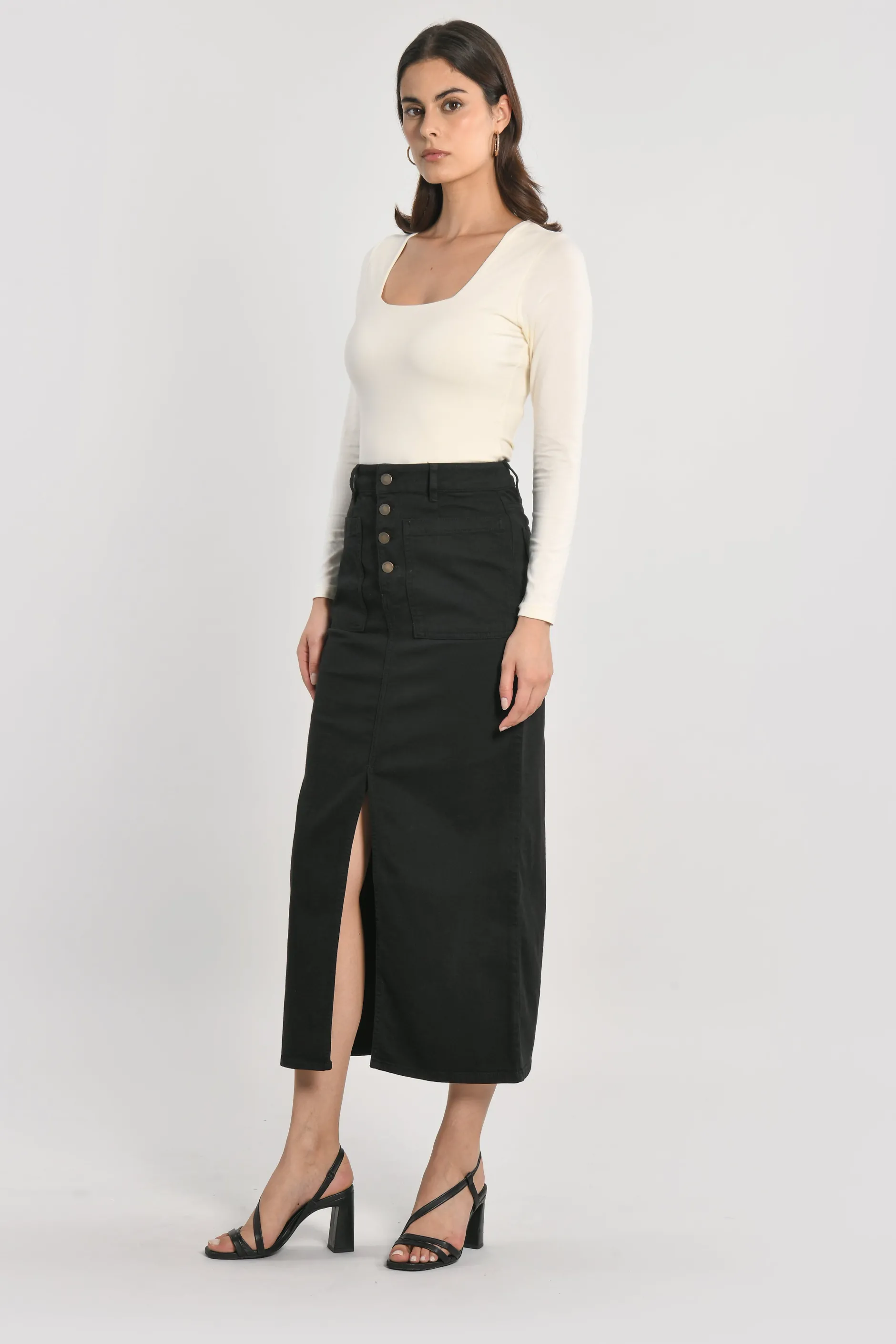 New KOOKAÏ JUPE MIDI SPORTSWEAR THADEE Noir
