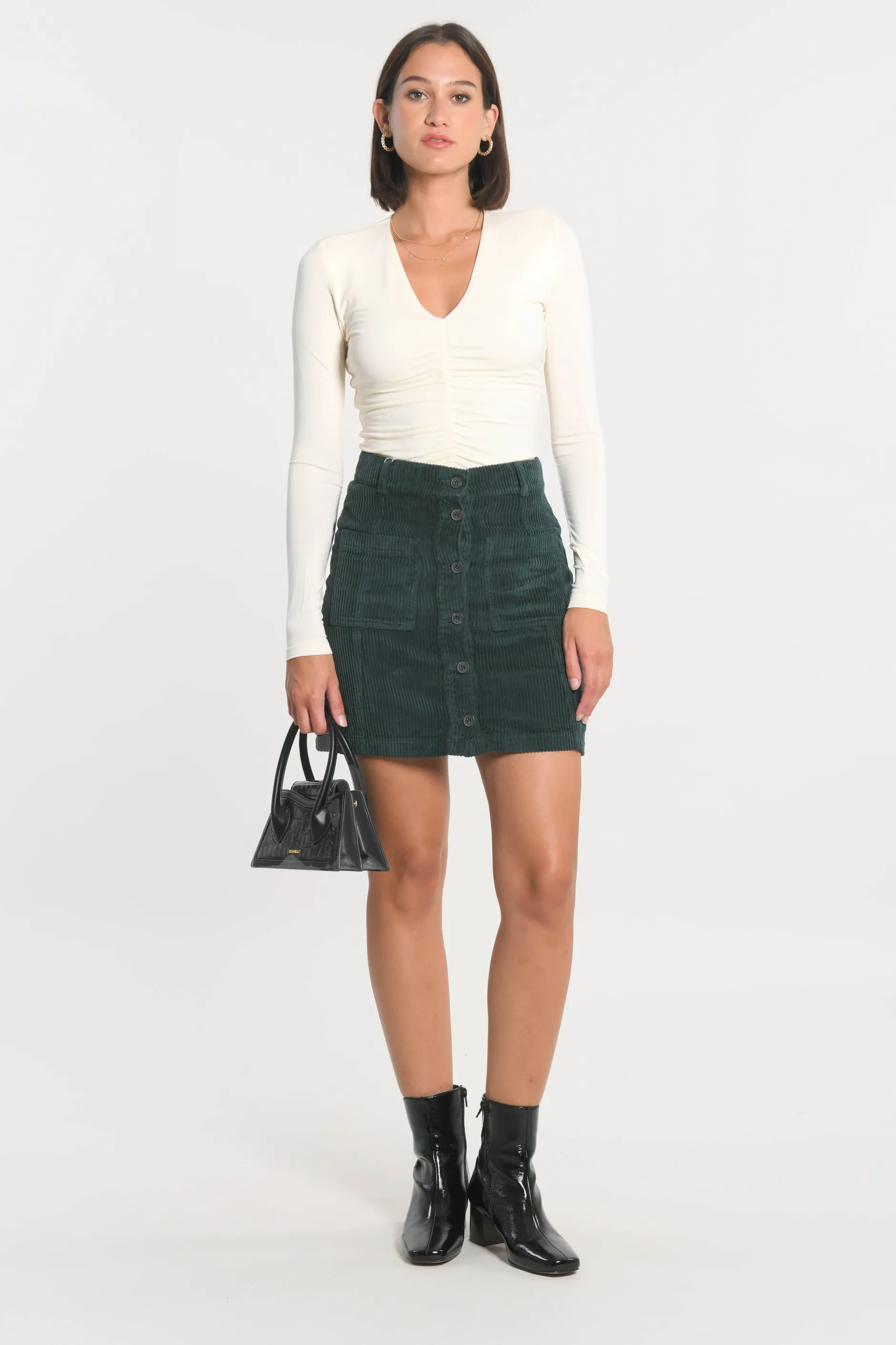 Flash Sale KOOKAÏ JUPE VELOURS SUZANNE Emeraude