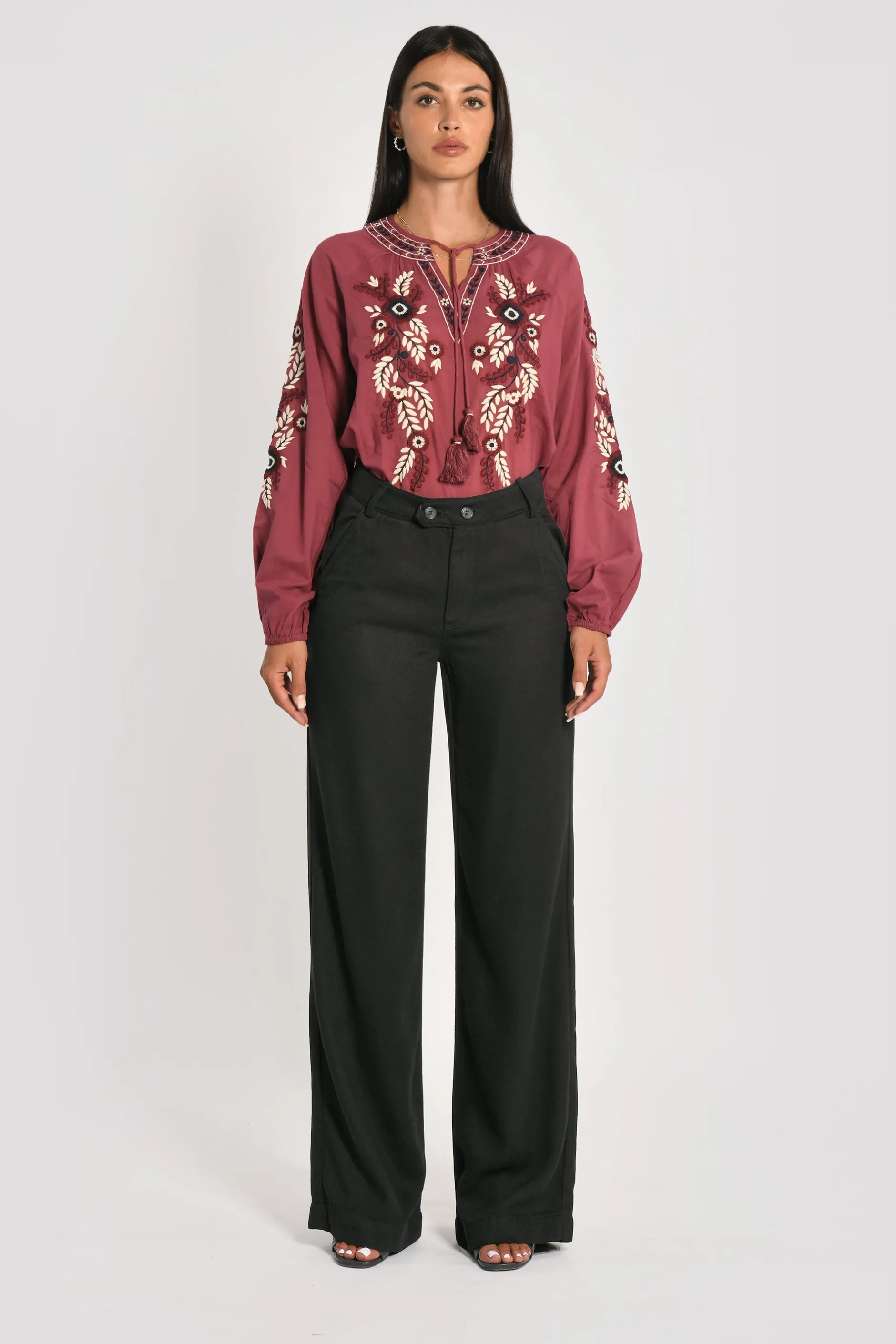Clearance KOOKAÏ PANTALON LARGE TENCEL SUN Noir