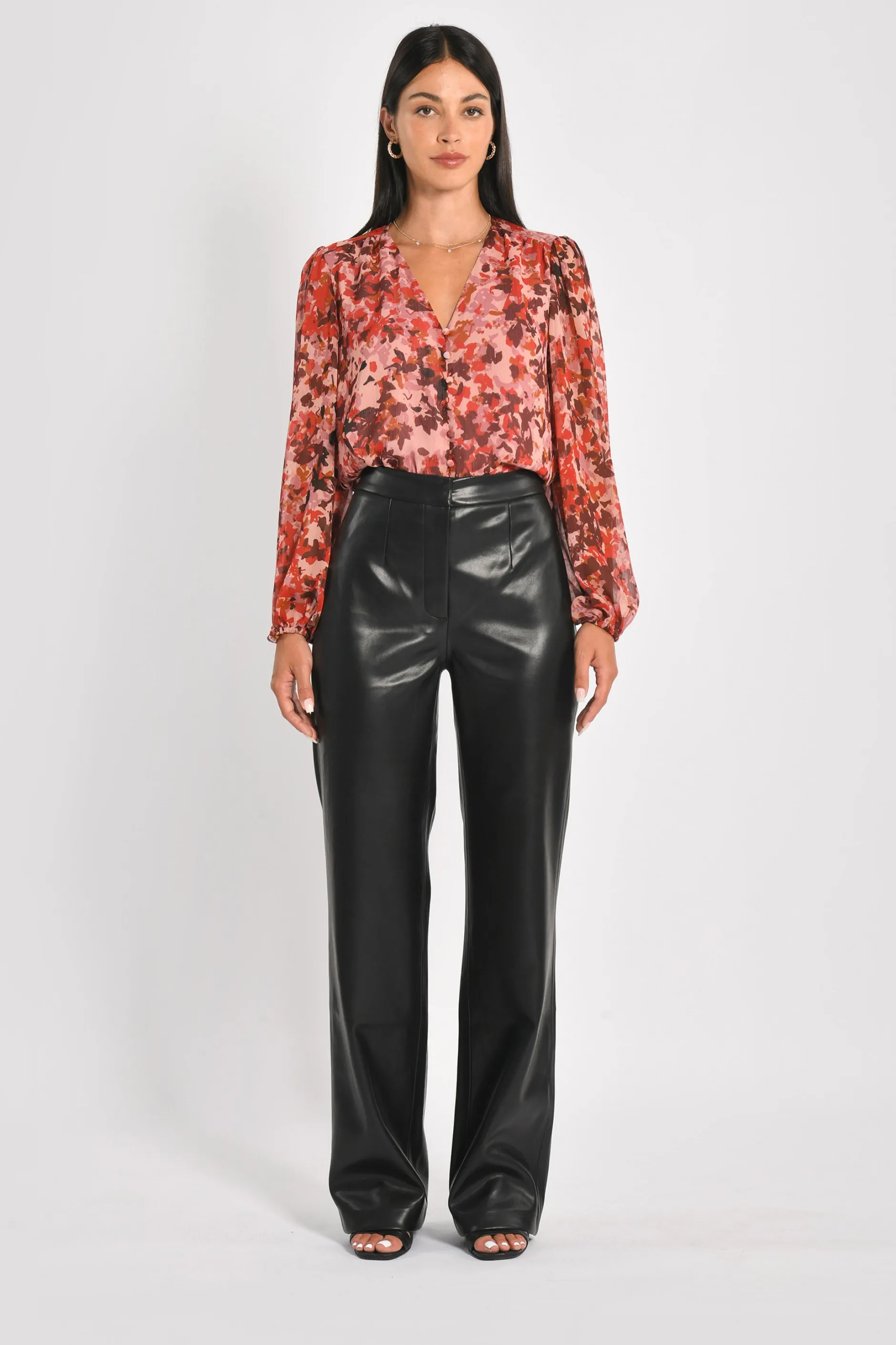 Outlet KOOKAÏ PANTALON ROCK SIMILI CUIR KENDALL Noir