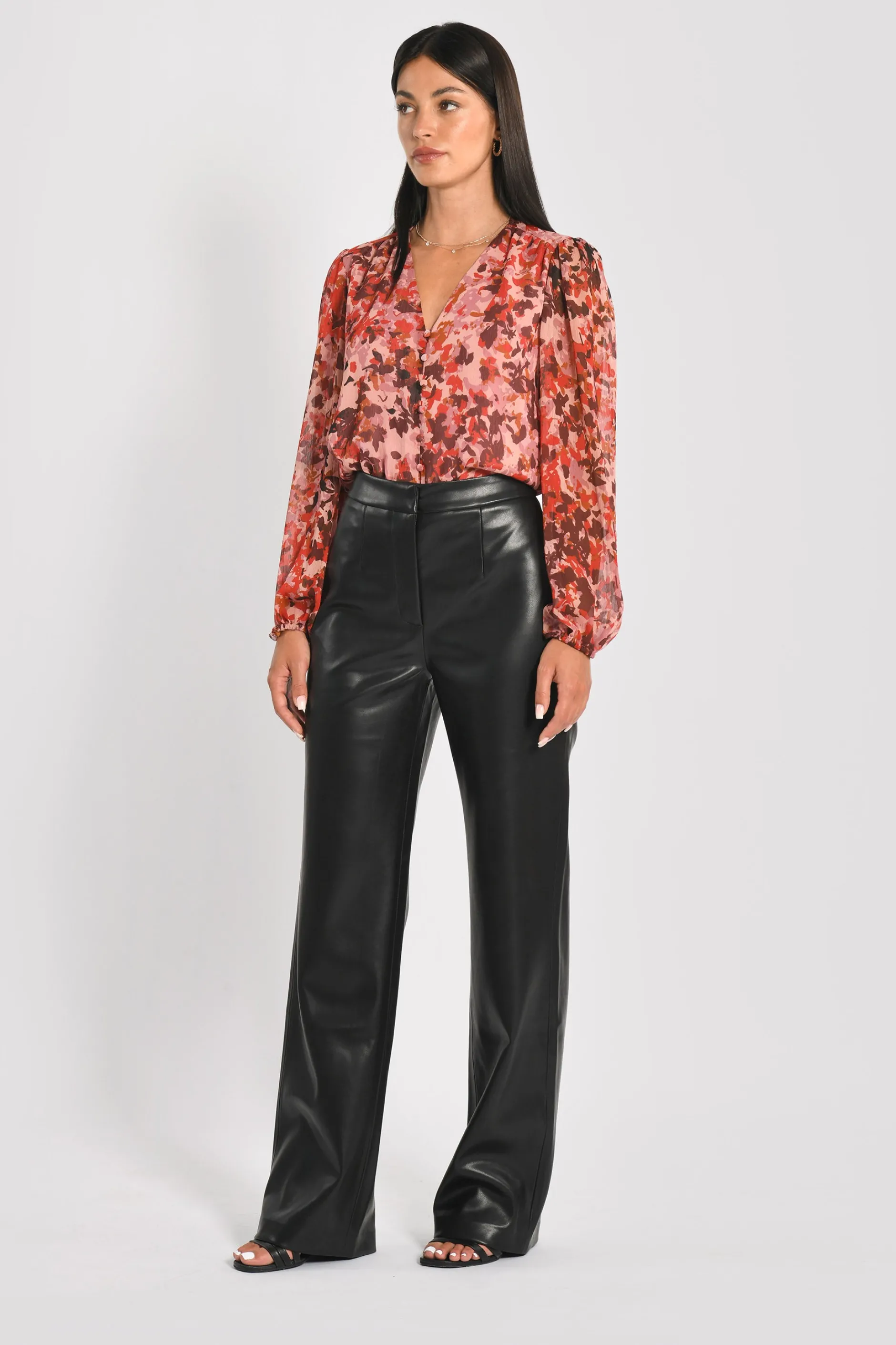 Outlet KOOKAÏ PANTALON ROCK SIMILI CUIR KENDALL Noir