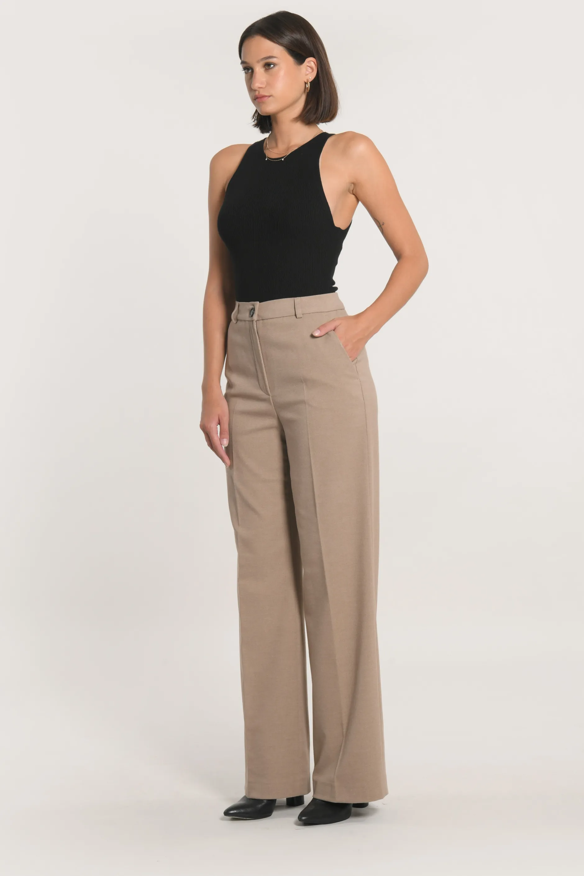 Clearance KOOKAÏ PANTALON TAILLEUR LARGE MACHA Beige