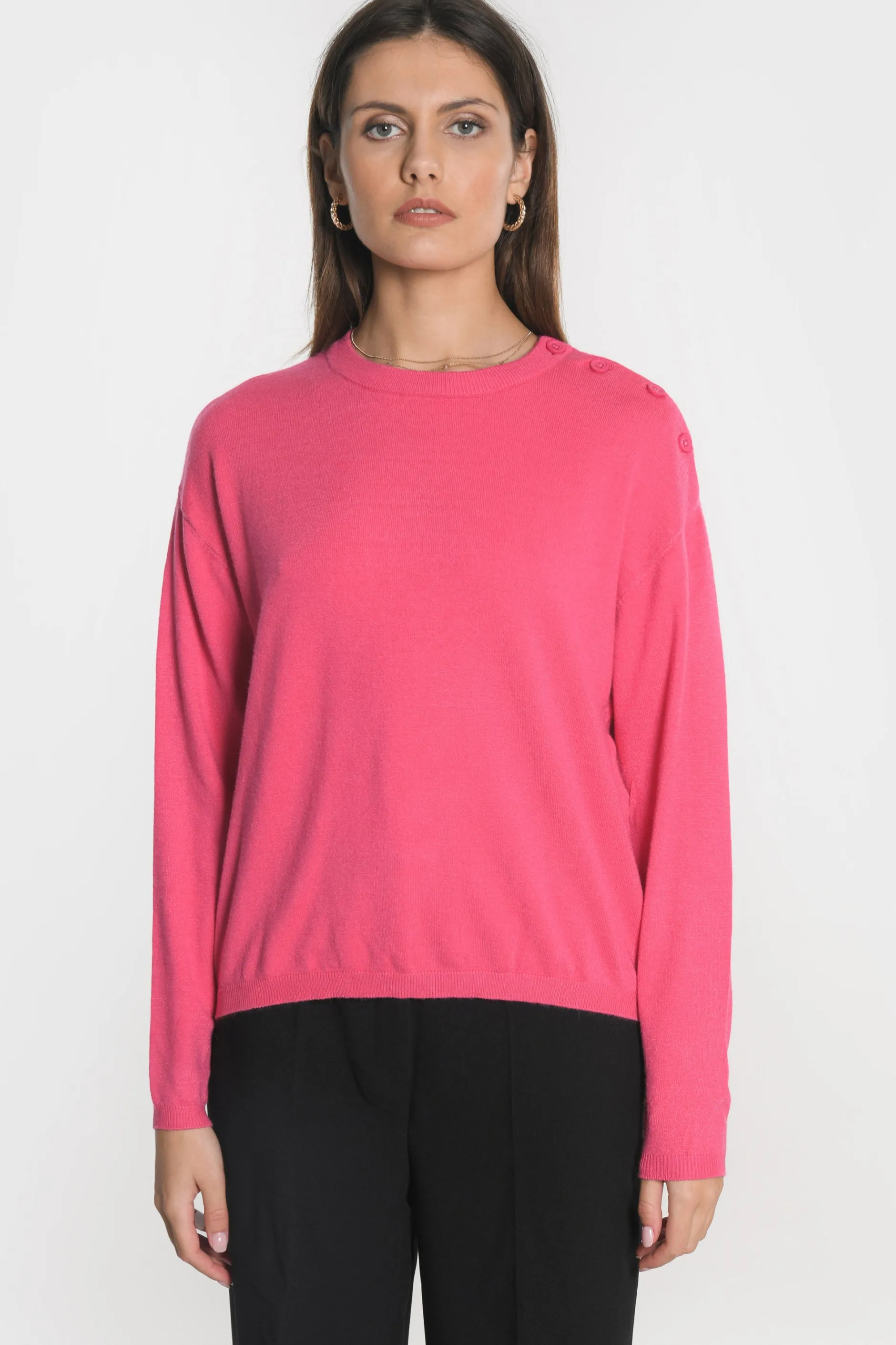 Flash Sale KOOKAÏ PULL BOUTONNE NOLWENN Fuschia
