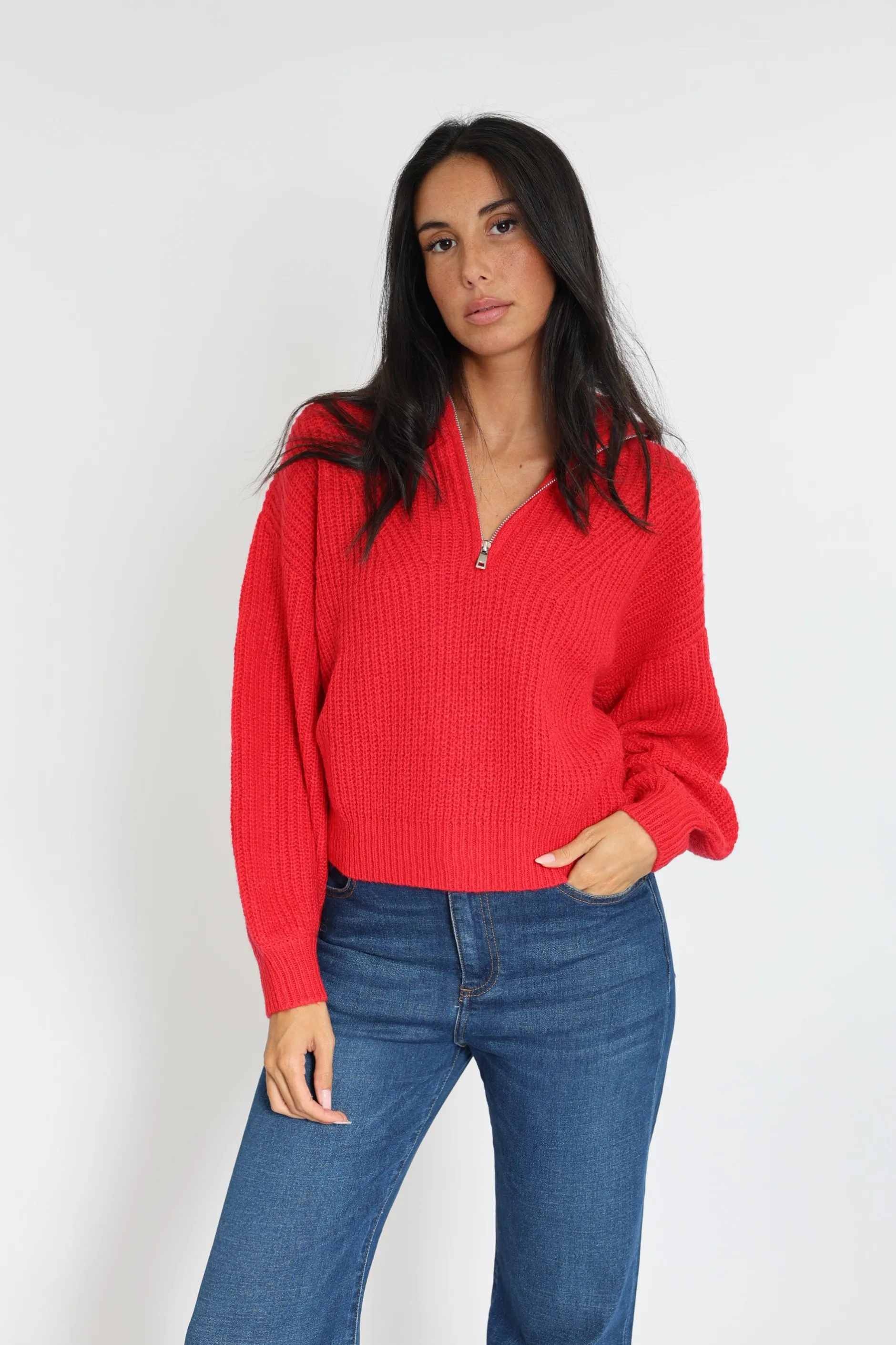 Sale KOOKAÏ PULL COL CAMIONNEUR MINA Rouge