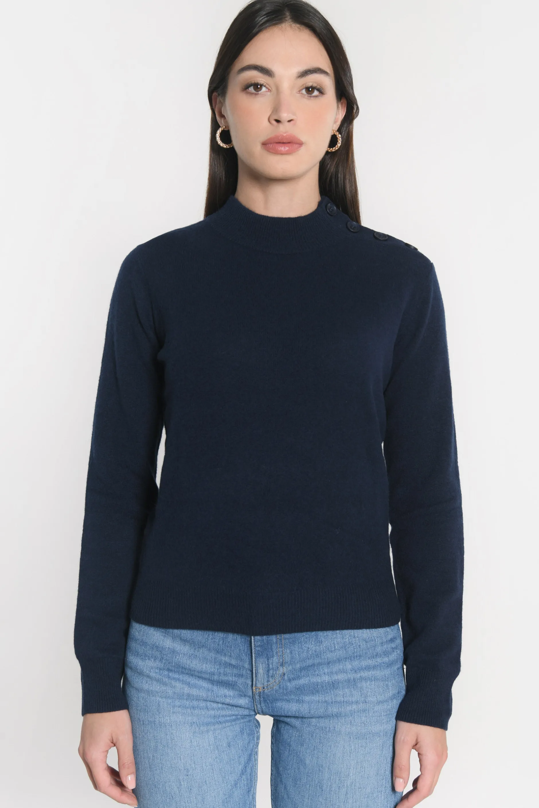 New KOOKAÏ PULL COL CHEMINÉE ANITA Navy