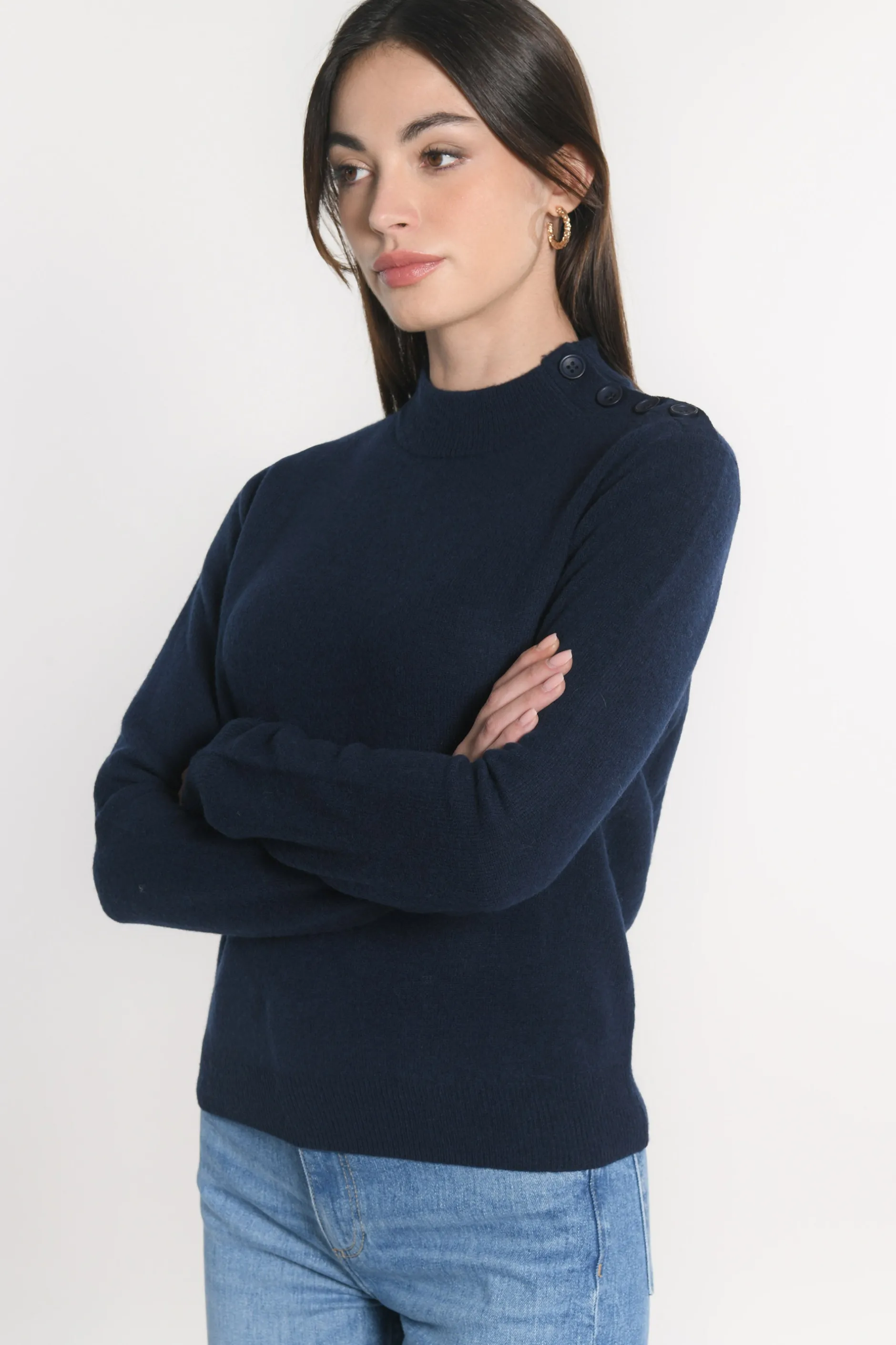 New KOOKAÏ PULL COL CHEMINÉE ANITA Navy