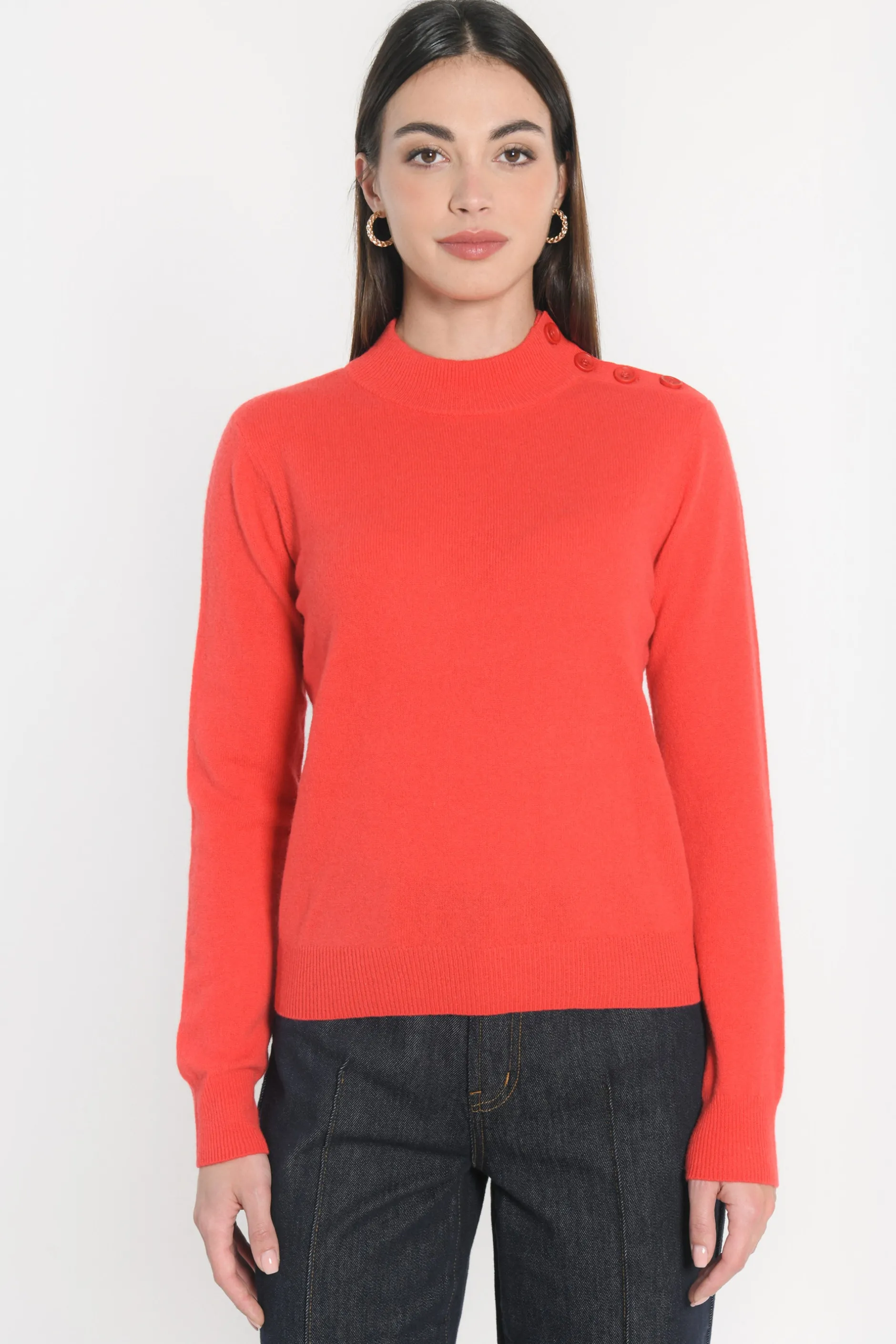 Best KOOKAÏ PULL COL CHEMINÉE ANITA ROUGE MARION Rougemarion