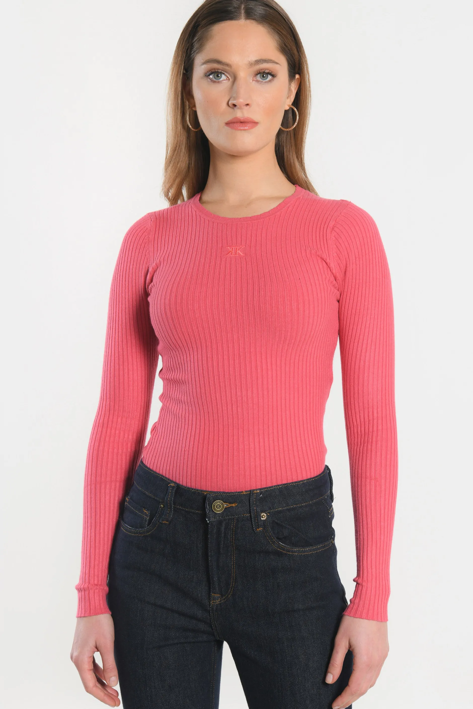 Best Sale KOOKAÏ PULL COL ROND - ELISA - RAPTUR ROSE Rapturrose