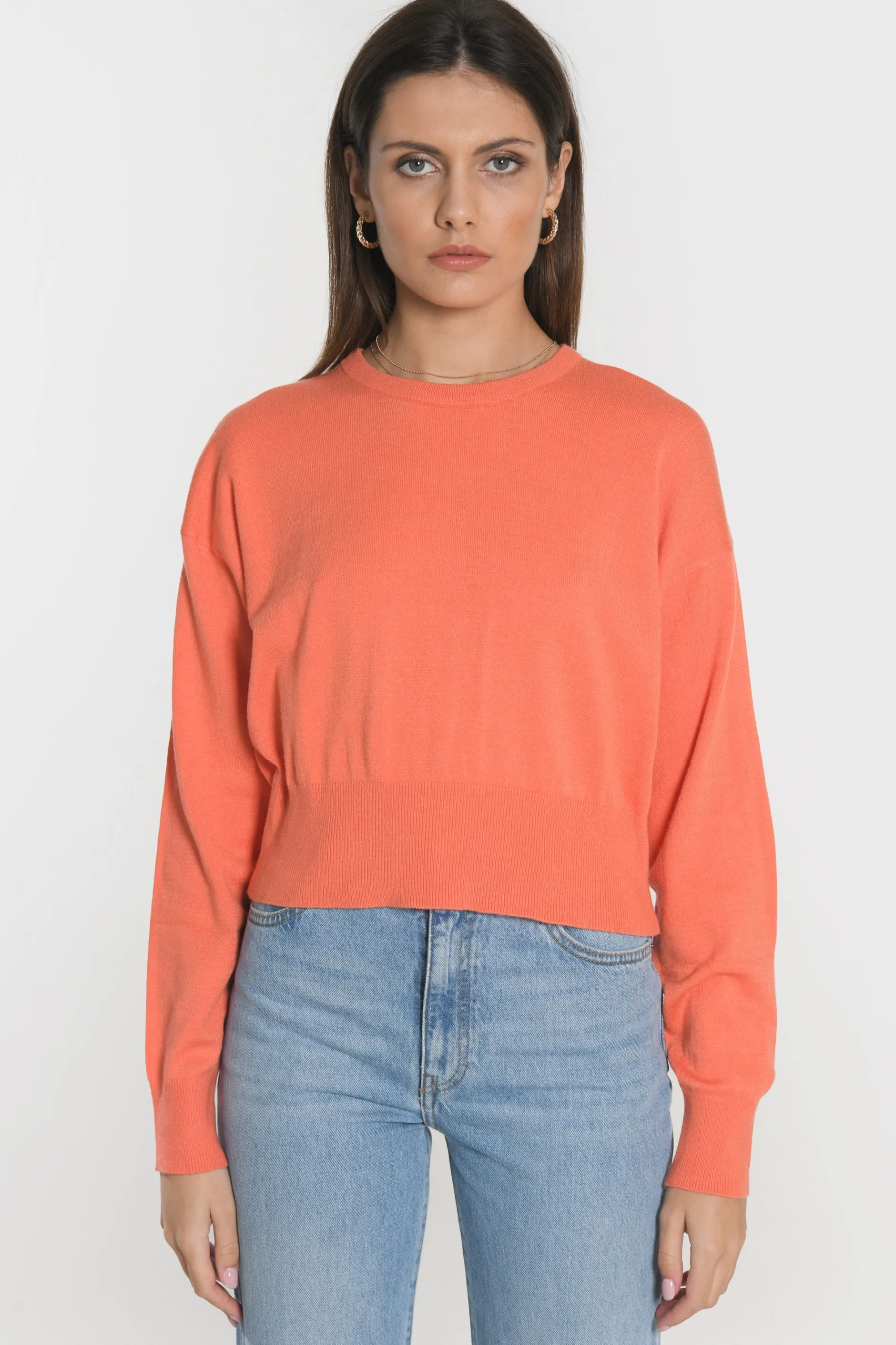 Store KOOKAÏ PULL COL ROND NOLWENN CORAIL Coraille
