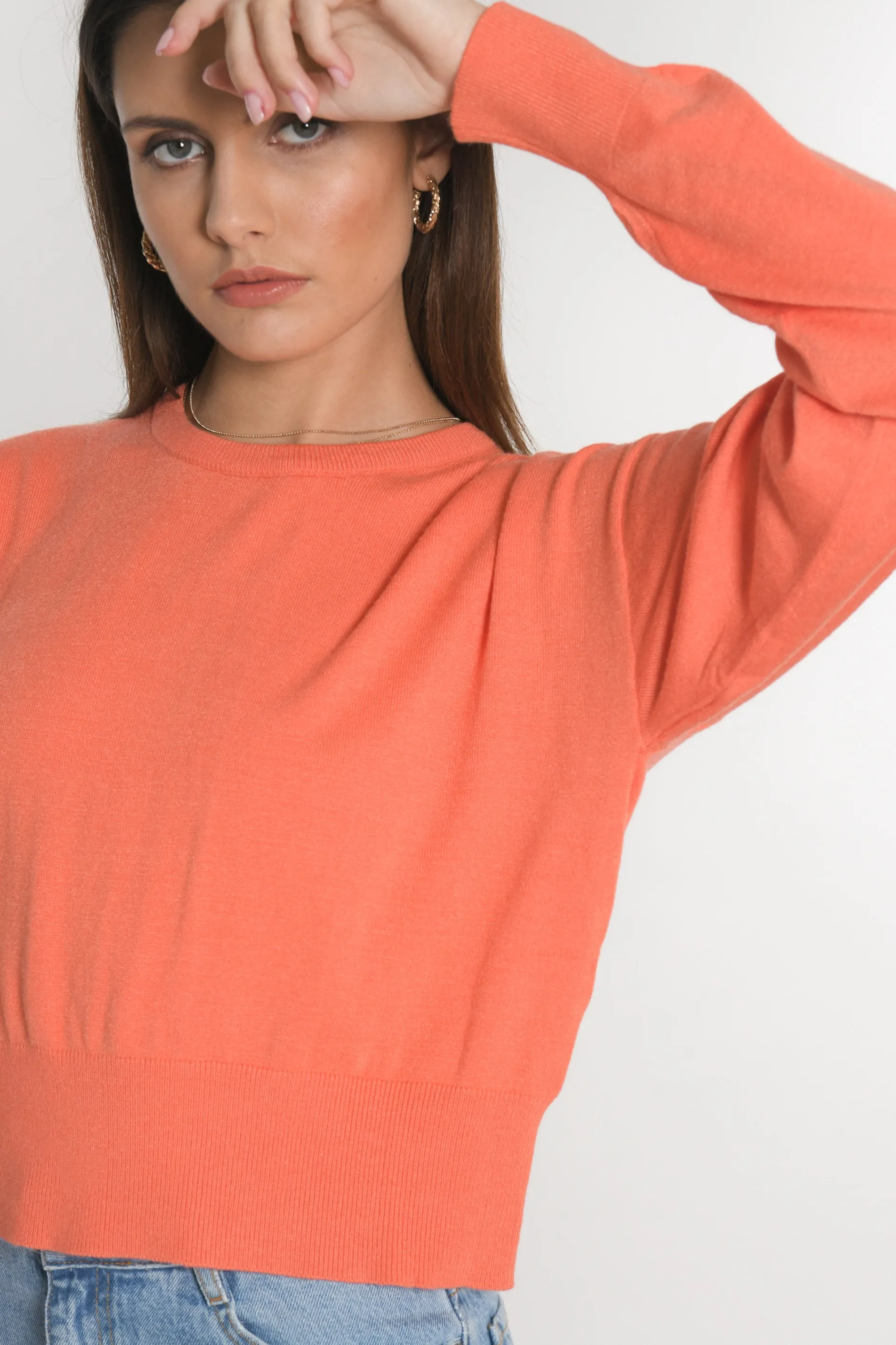 Store KOOKAÏ PULL COL ROND NOLWENN CORAIL Coraille