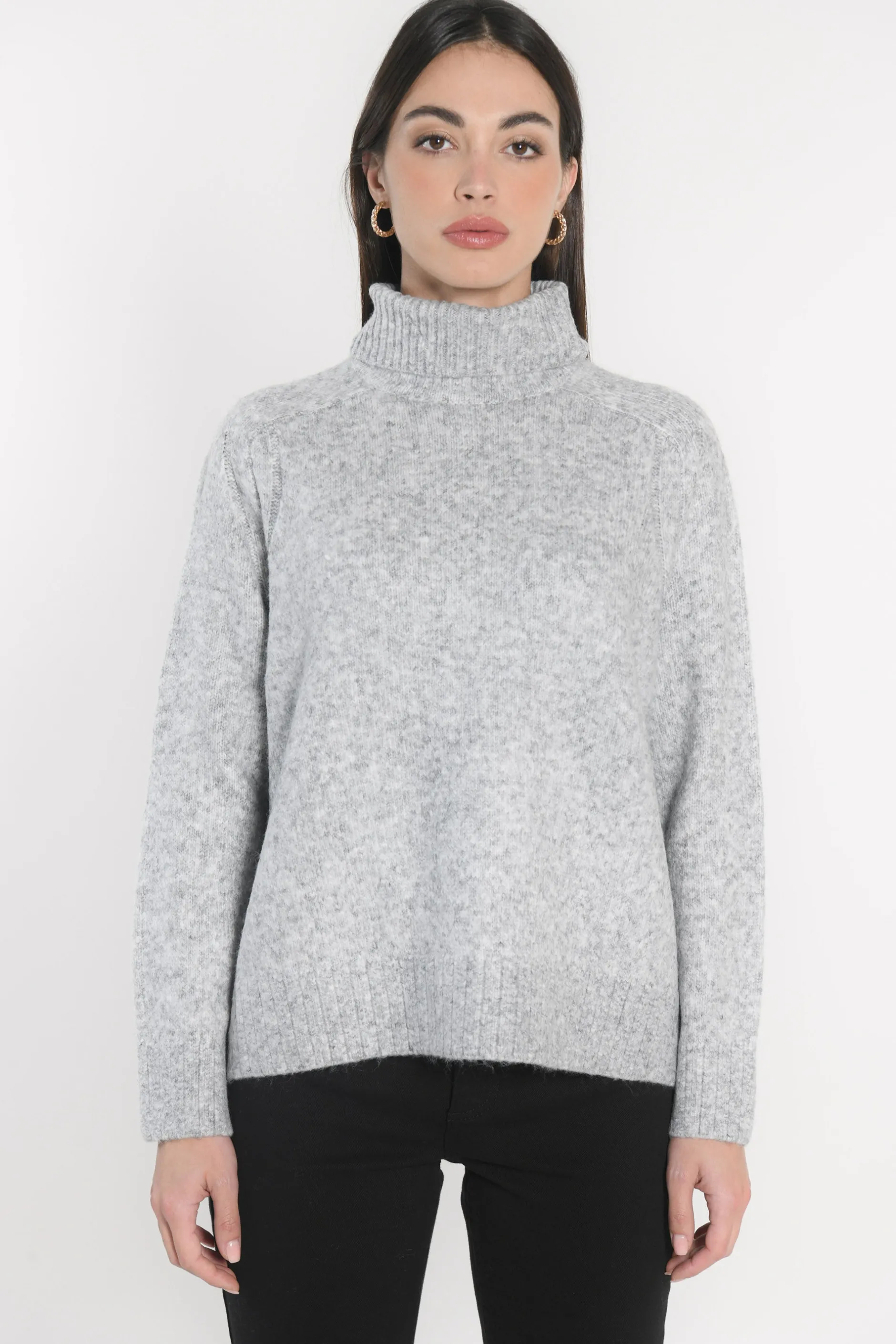 Store KOOKAÏ PULL COL ROULÉ JOANA GRIS CHINÉ Grischine