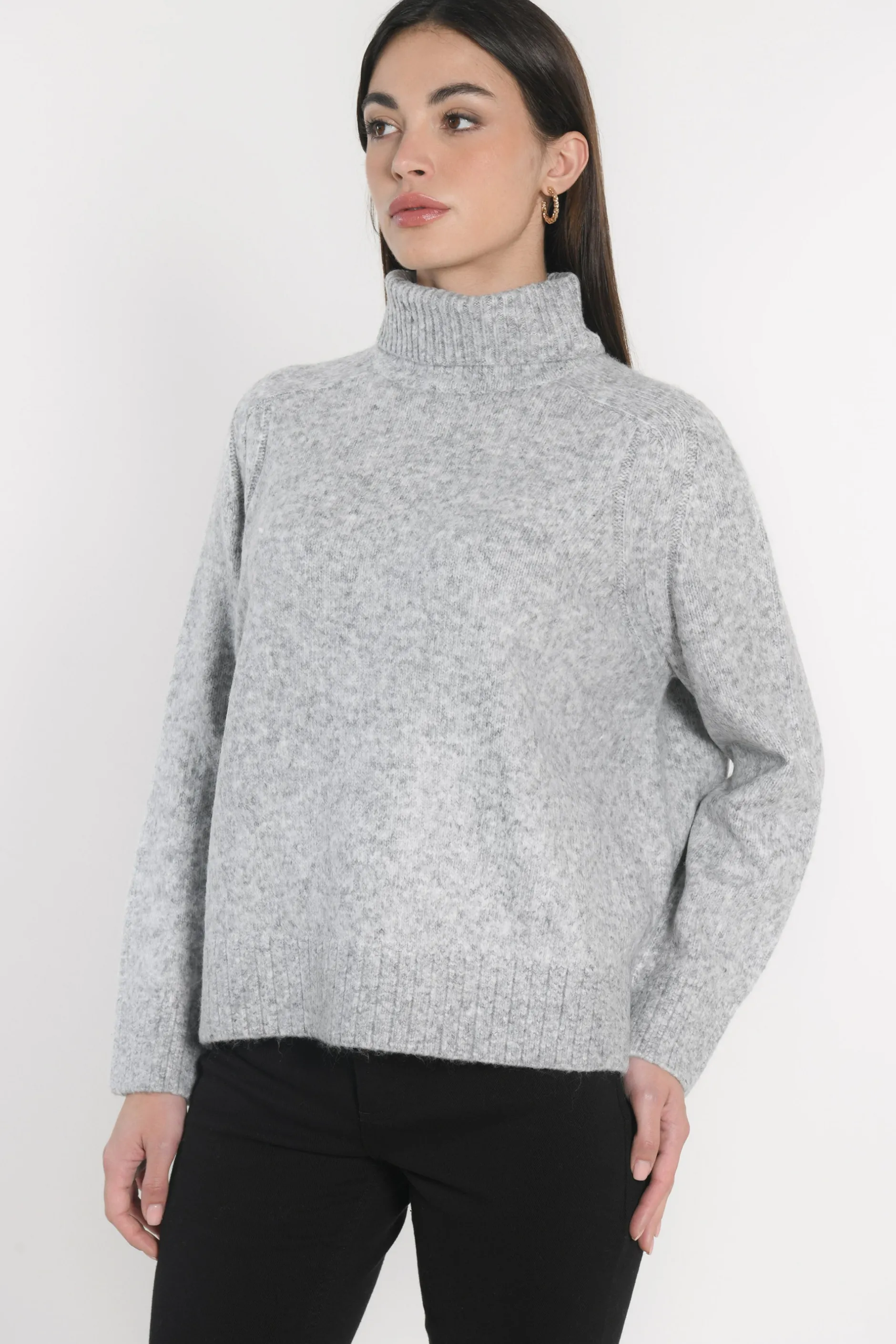 Store KOOKAÏ PULL COL ROULÉ JOANA GRIS CHINÉ Grischine