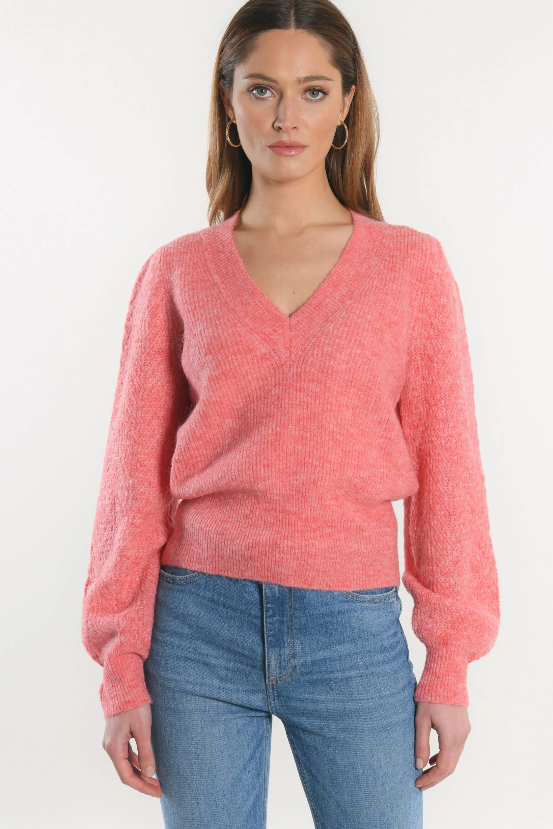 Flash Sale KOOKAÏ PULL COL V - DAYANA - RAPTUR ROSE Rapturrose