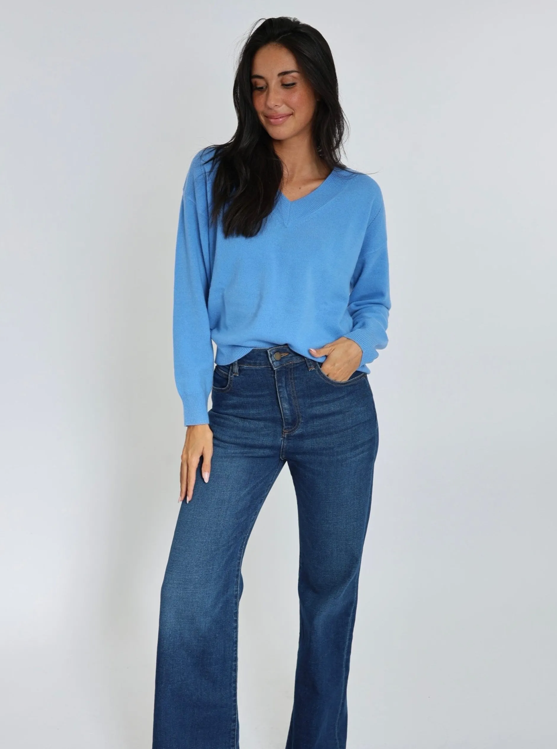 Store KOOKAÏ PULL COL V ANITA Blue