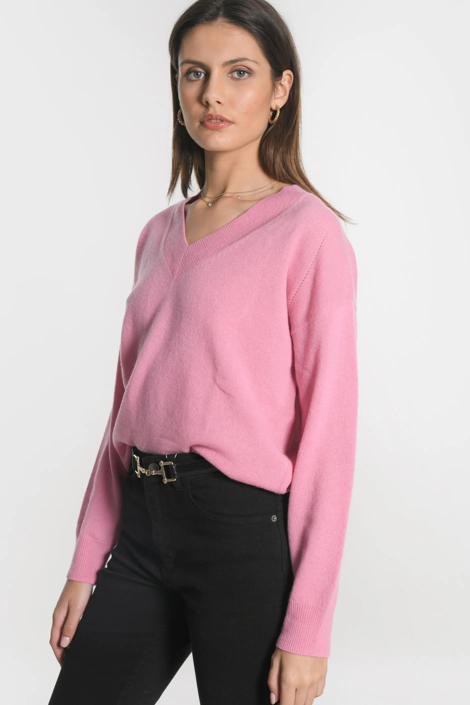 Shop KOOKAÏ PULL COL V ANITA BOIS DE ROSE Boisderose