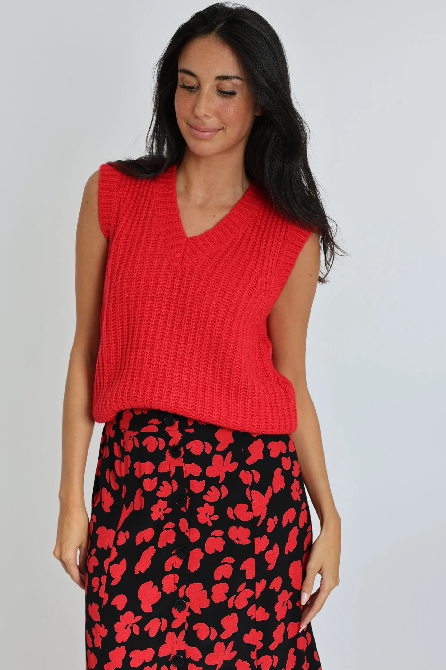 Outlet KOOKAÏ PULL COL V LANA Rouge