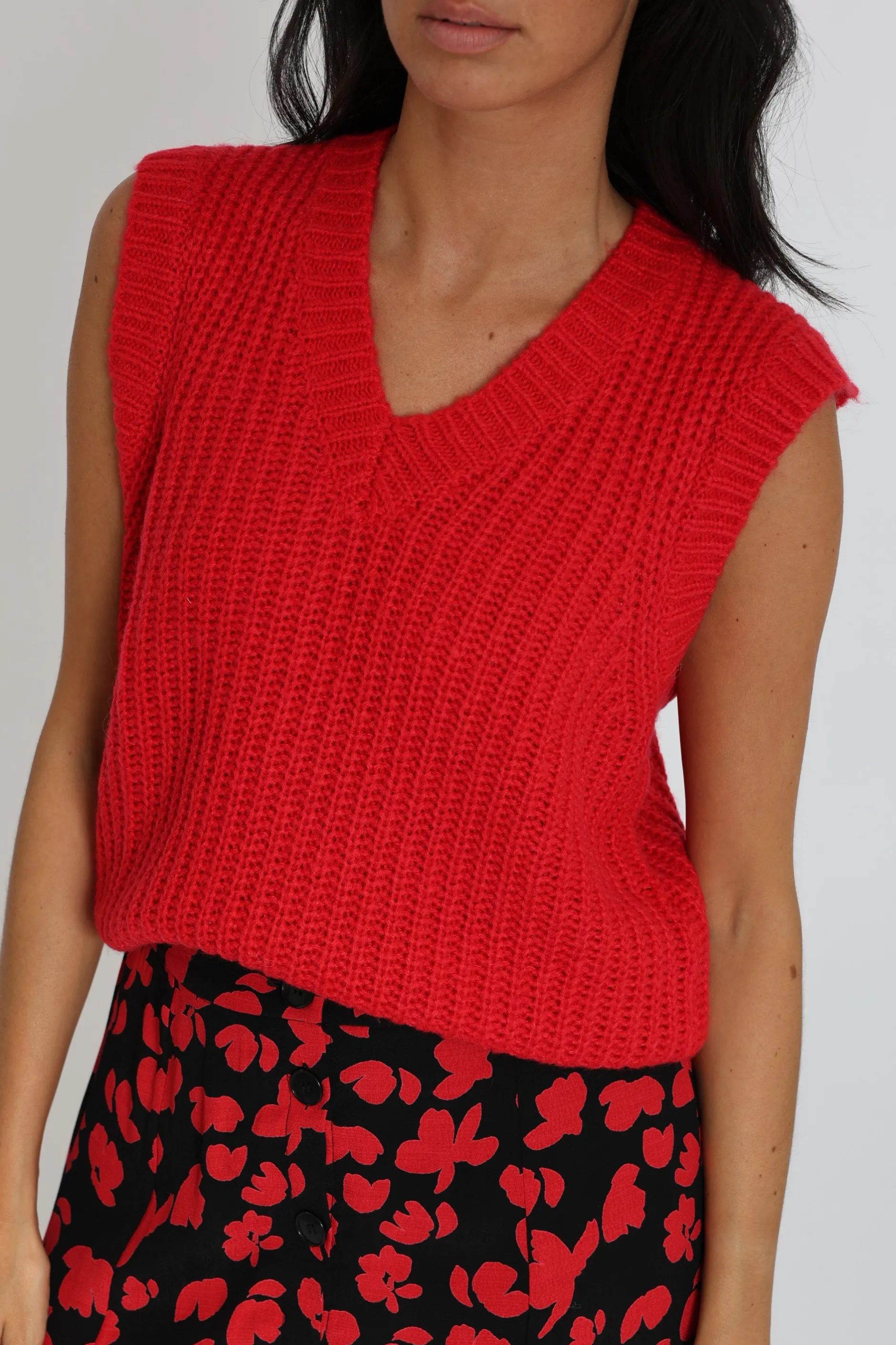 Outlet KOOKAÏ PULL COL V LANA Rouge
