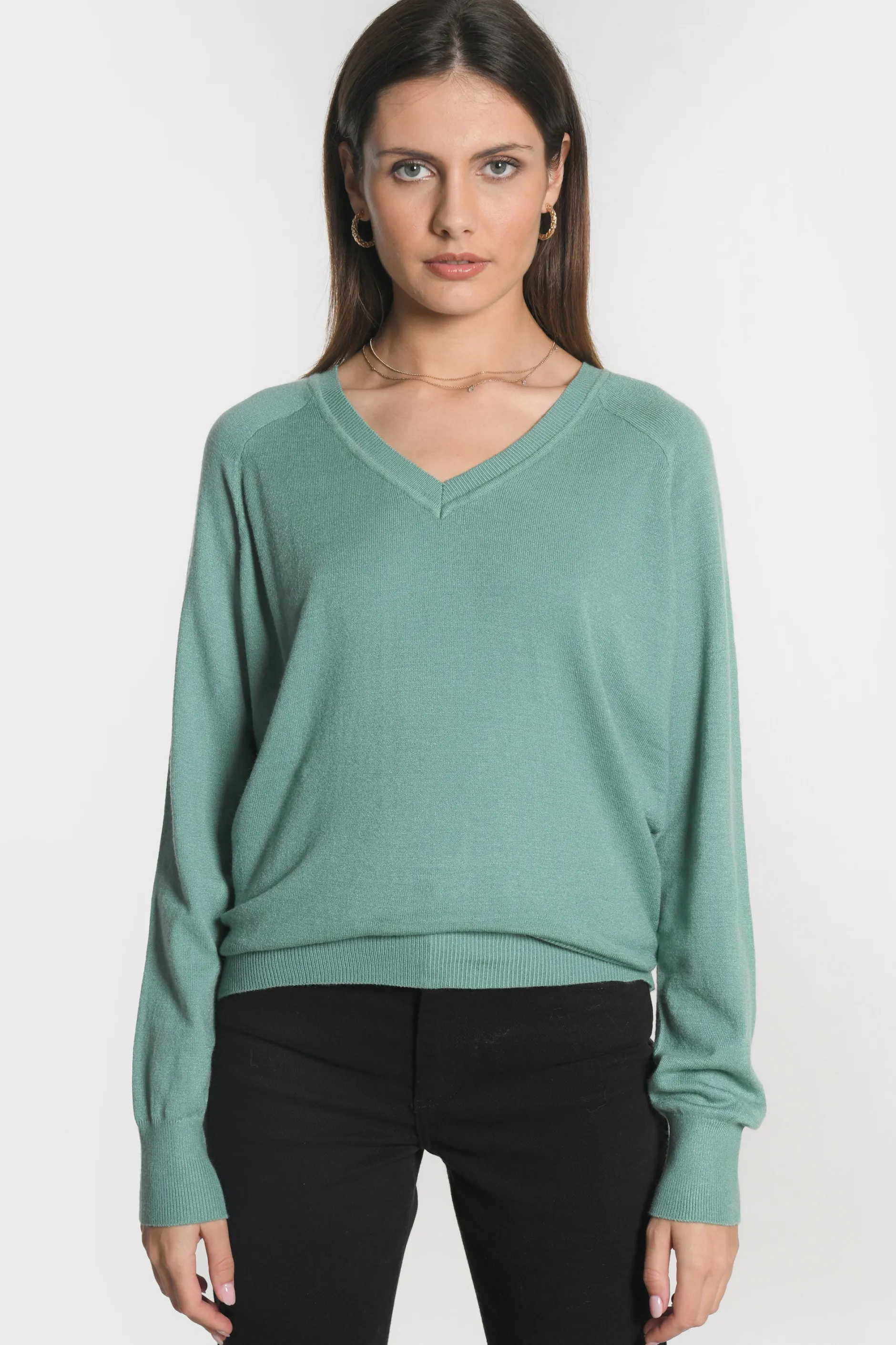 New KOOKAÏ PULL COL V NOLWEEN Green