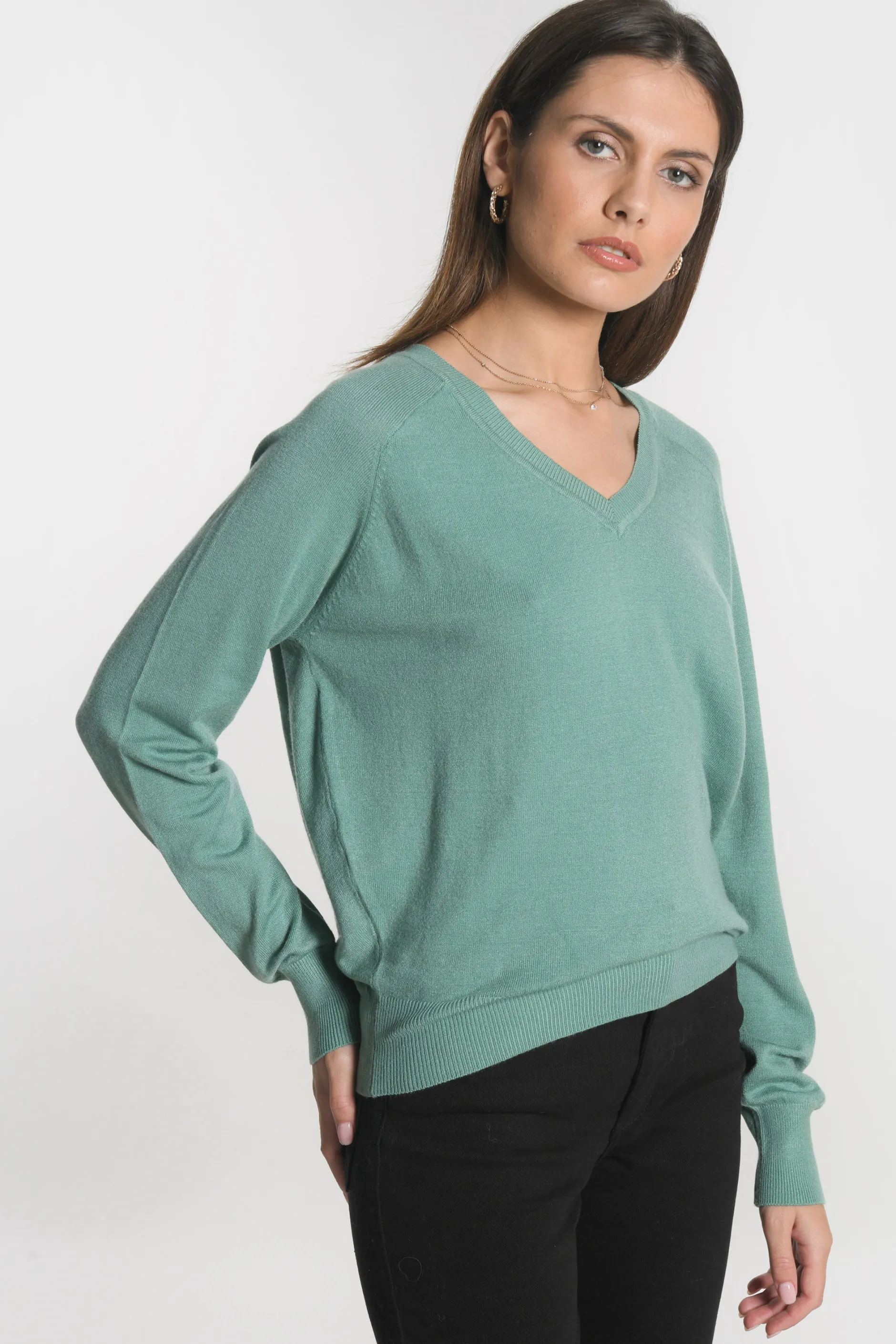 New KOOKAÏ PULL COL V NOLWEEN Green
