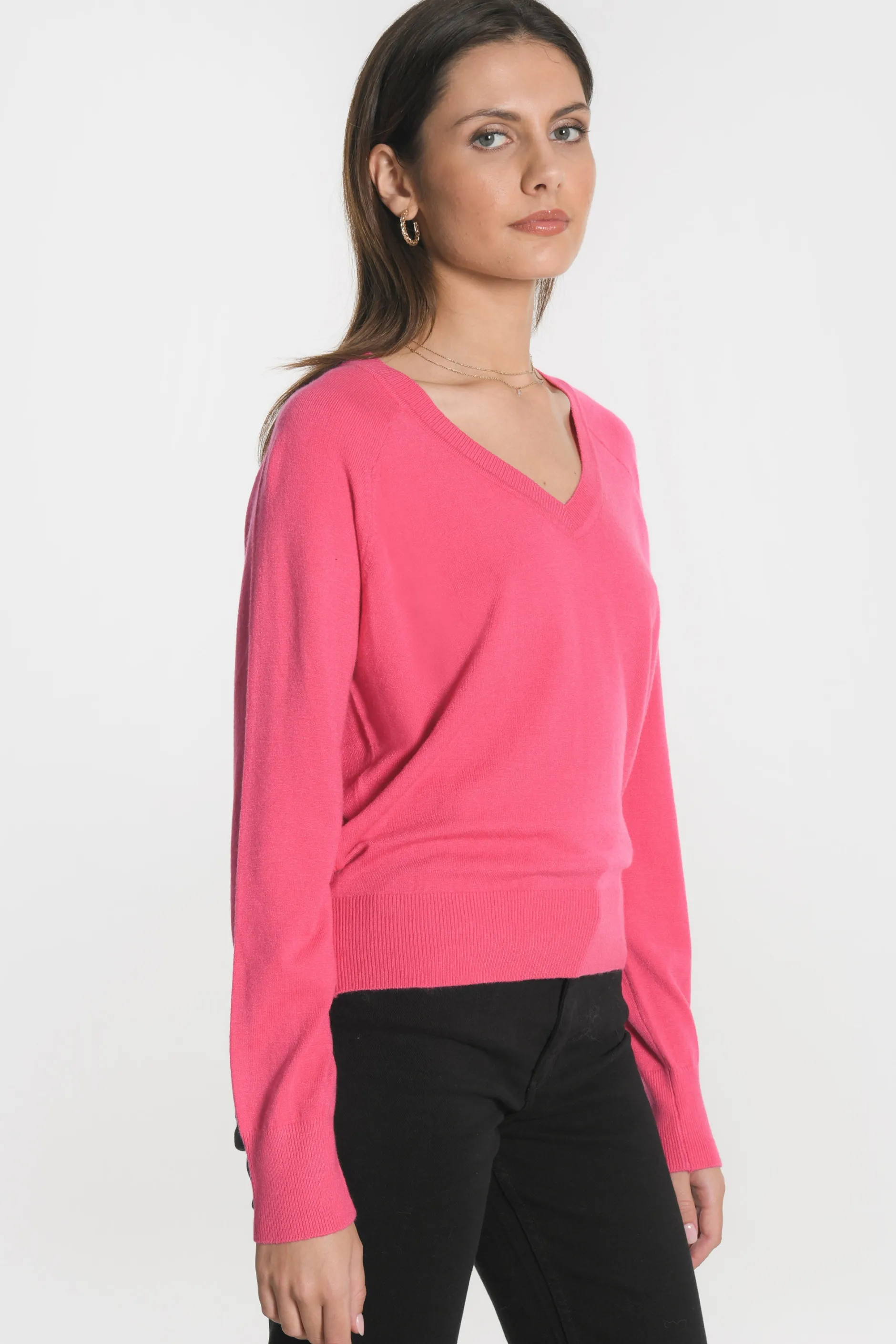 Clearance KOOKAÏ PULL COL V NOLWENN Fuschia