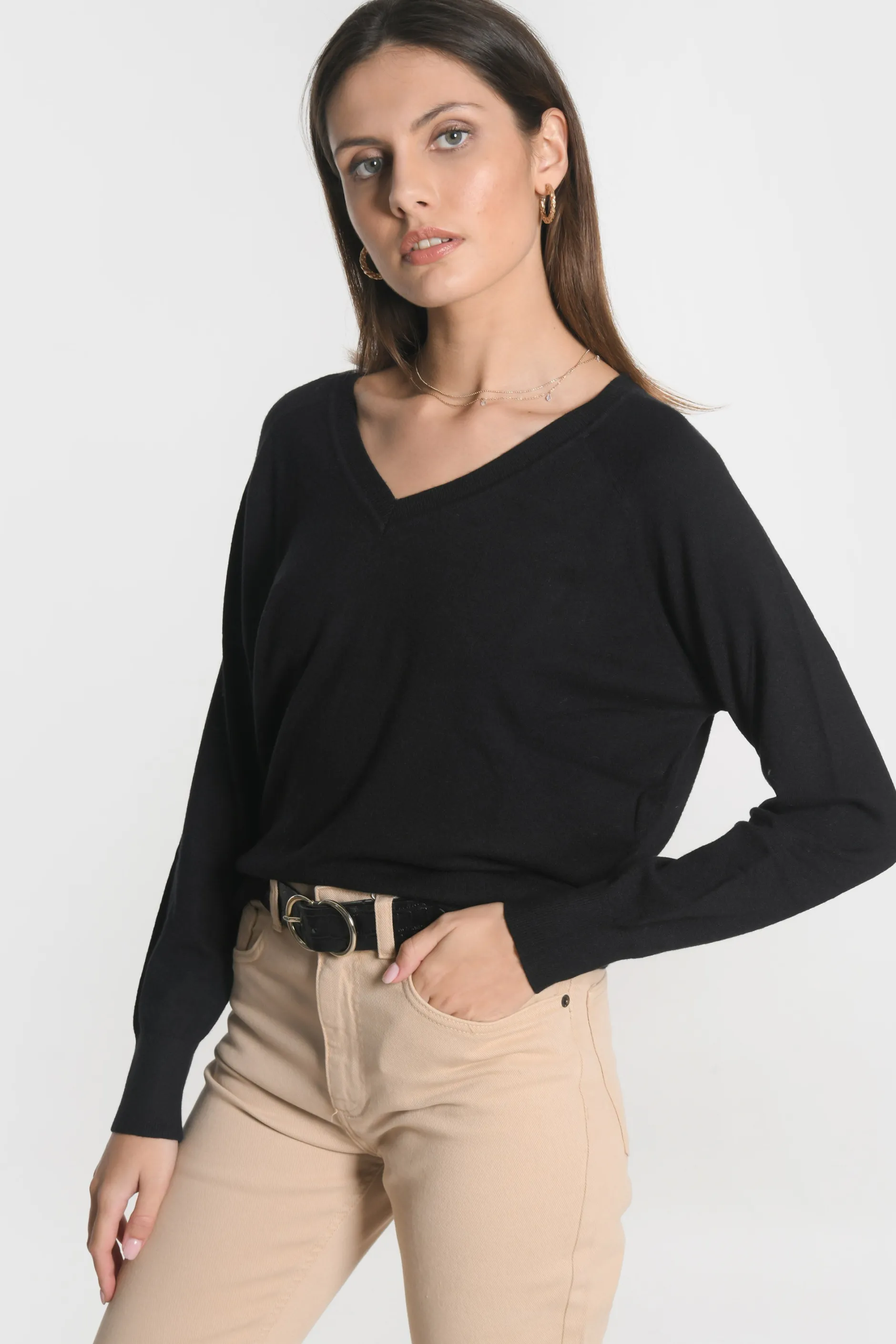 Fashion KOOKAÏ PULL COL V NOLWENN Noir