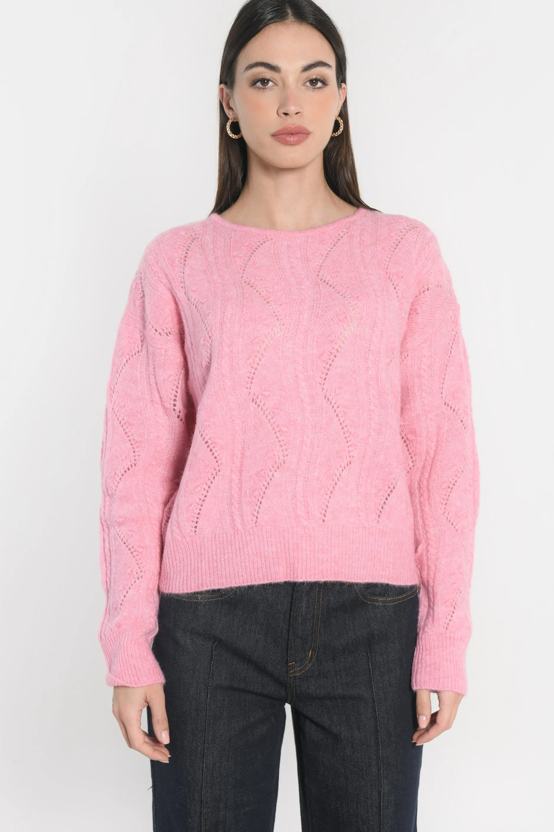 Sale KOOKAÏ PULL MONICA ROSE POUDRÉ CHINÉ Rosepoudrechine