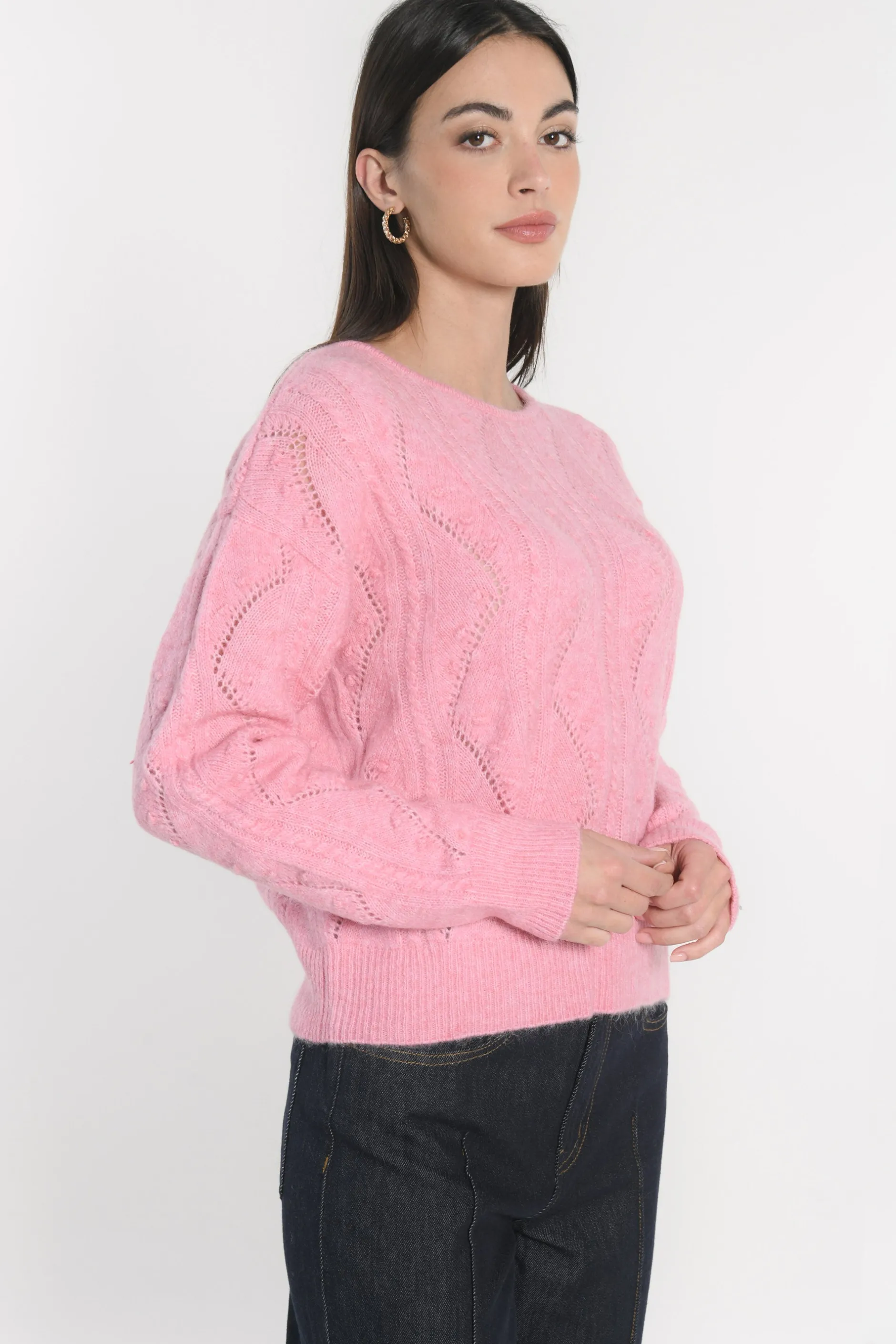 Sale KOOKAÏ PULL MONICA ROSE POUDRÉ CHINÉ Rosepoudrechine