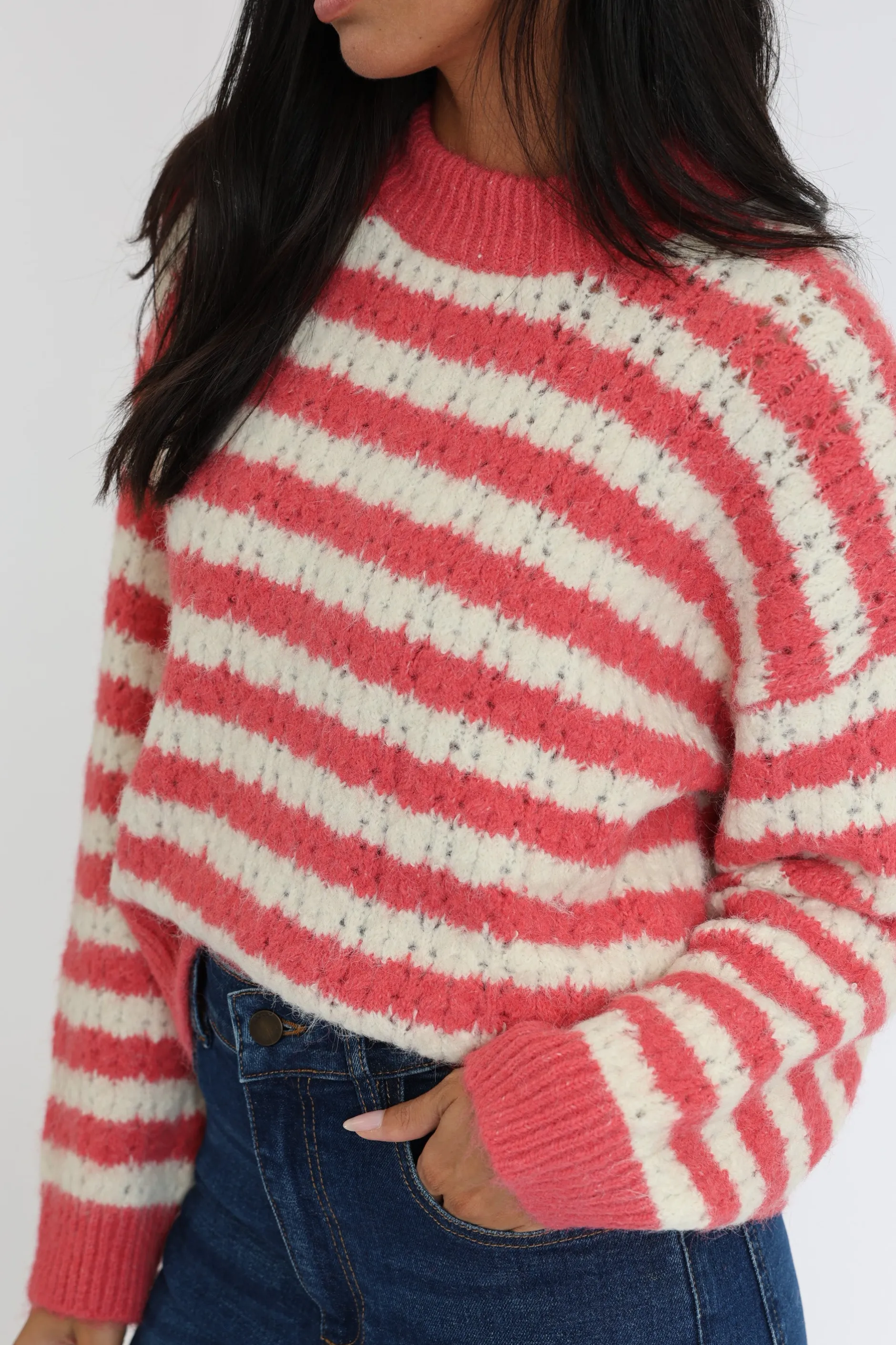 Clearance KOOKAÏ PULL RAYÉ CENDY ROSE/ÉCRU Rapturrose/ecru