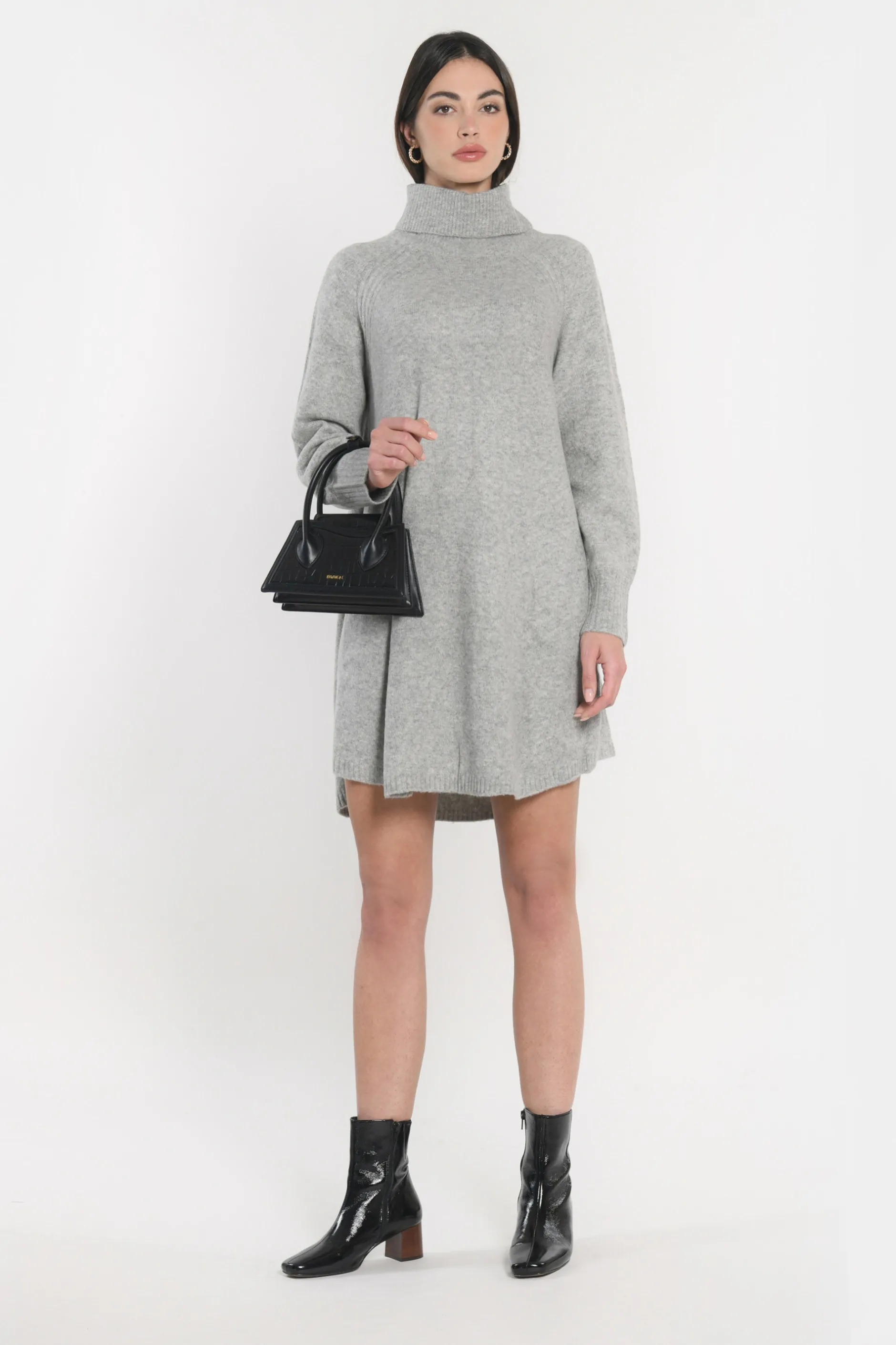 Sale KOOKAÏ ROBE COL ROULÉ MANDY GRIS CHINÉ Grischine
