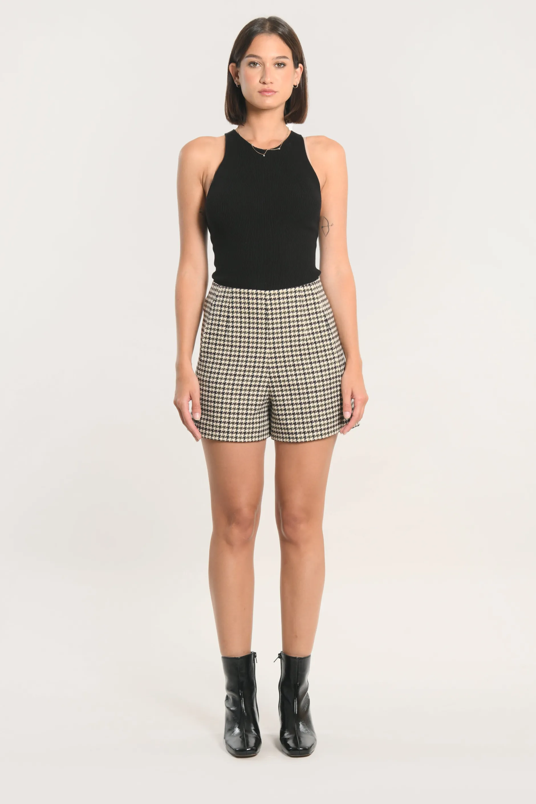 Sale KOOKAÏ SHORT MARVIN PIED DE POULE Kaki
