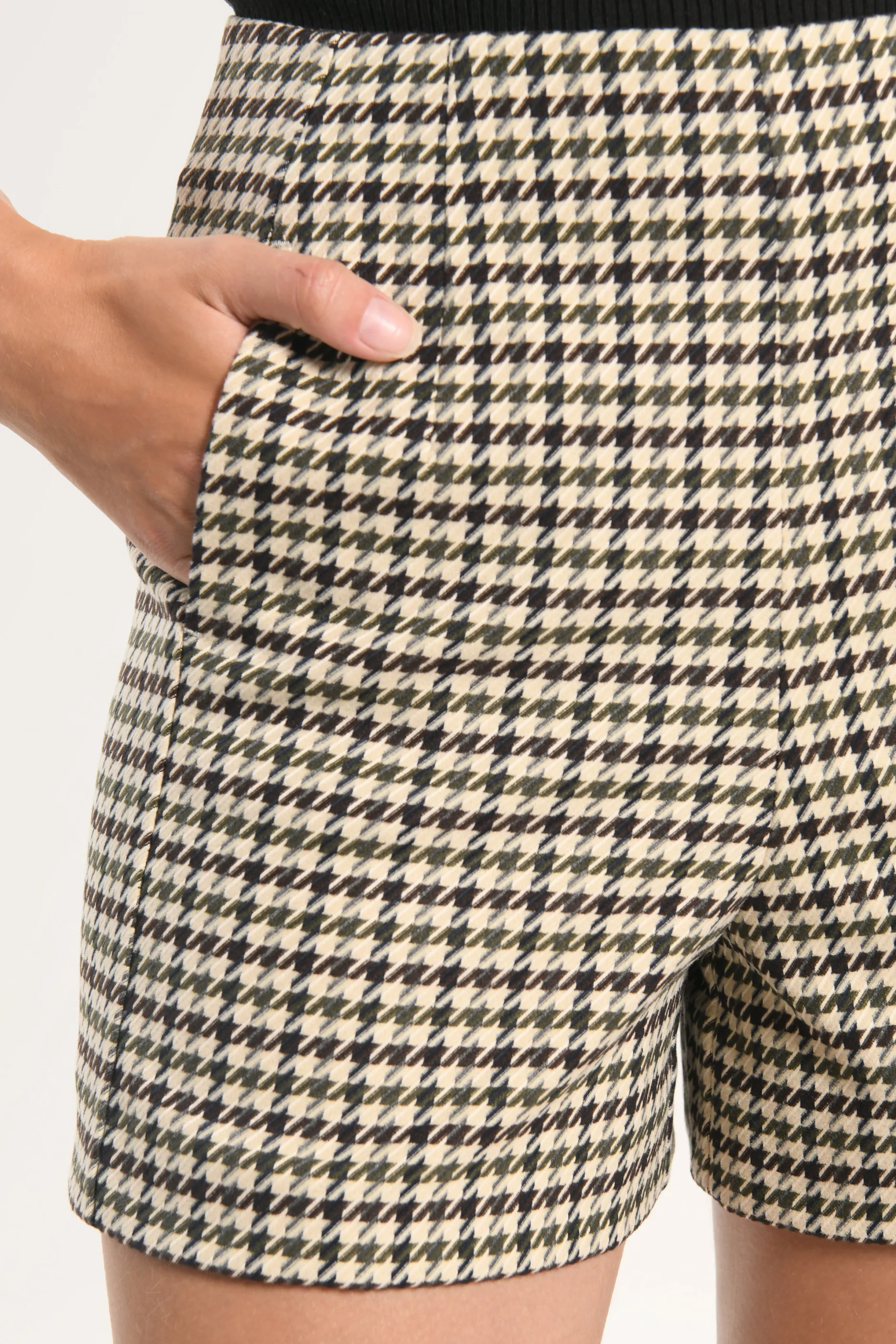Sale KOOKAÏ SHORT MARVIN PIED DE POULE Kaki