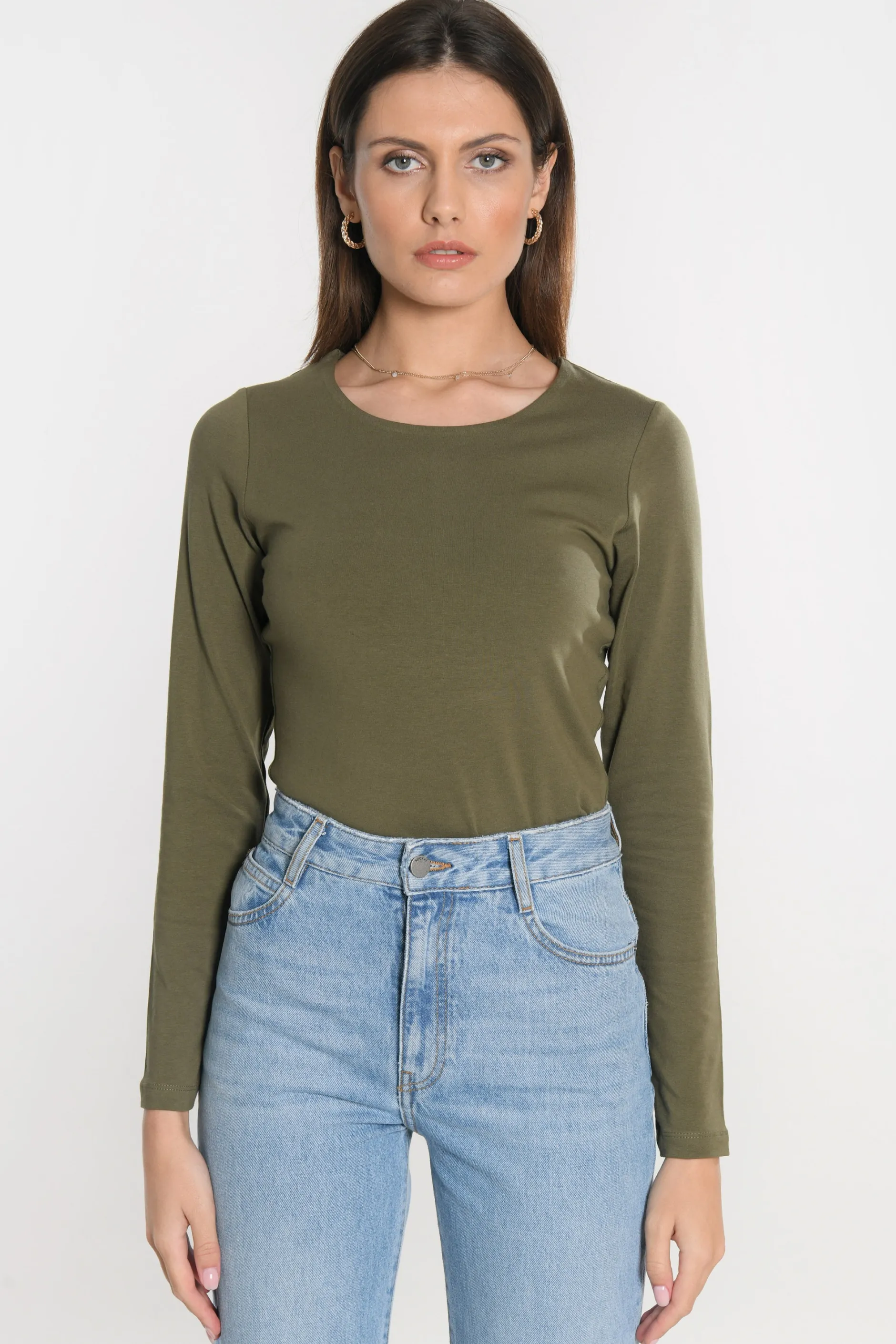 Hot KOOKAÏ TEE SHIRT COL ROND CURT Kaki