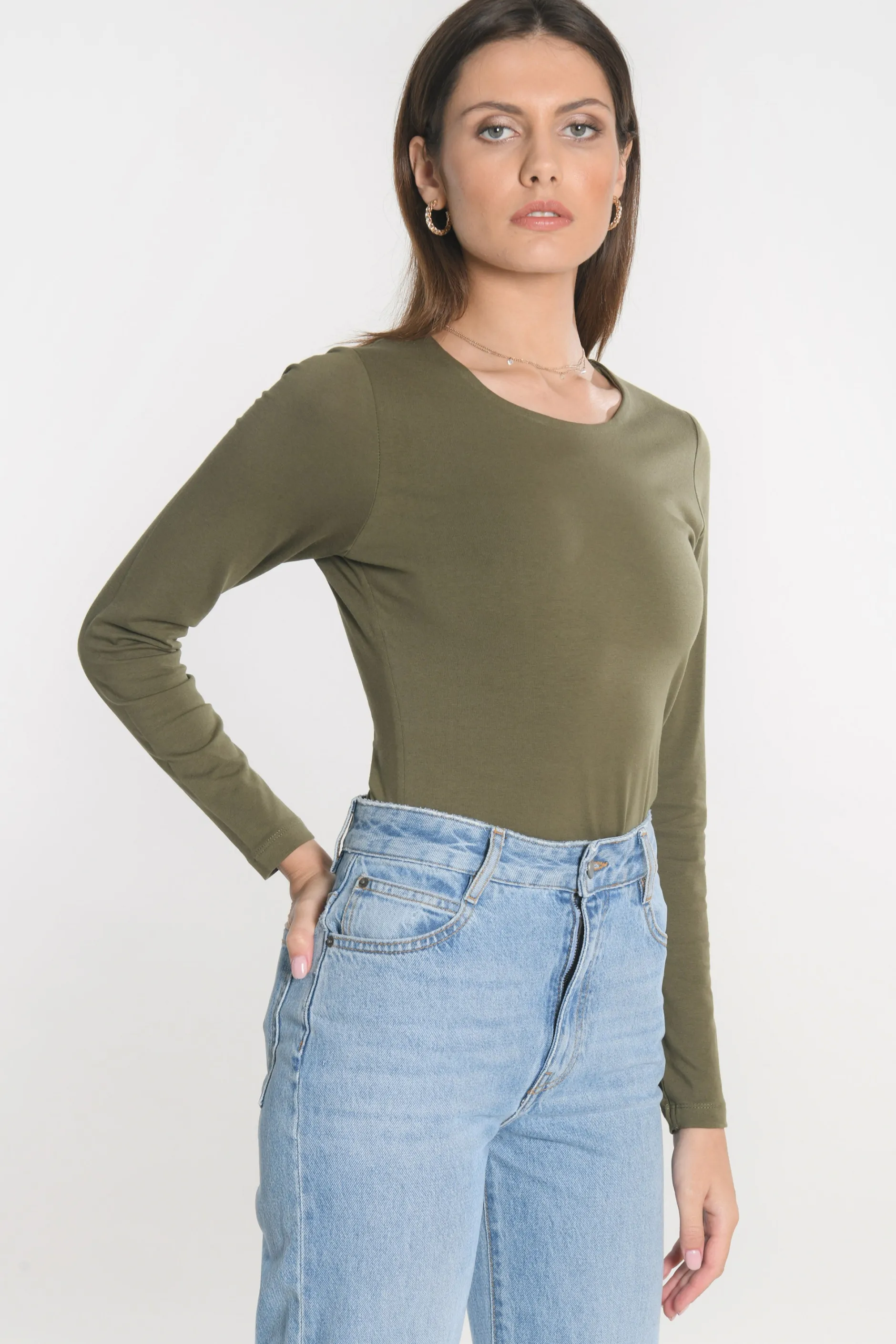 Hot KOOKAÏ TEE SHIRT COL ROND CURT Kaki