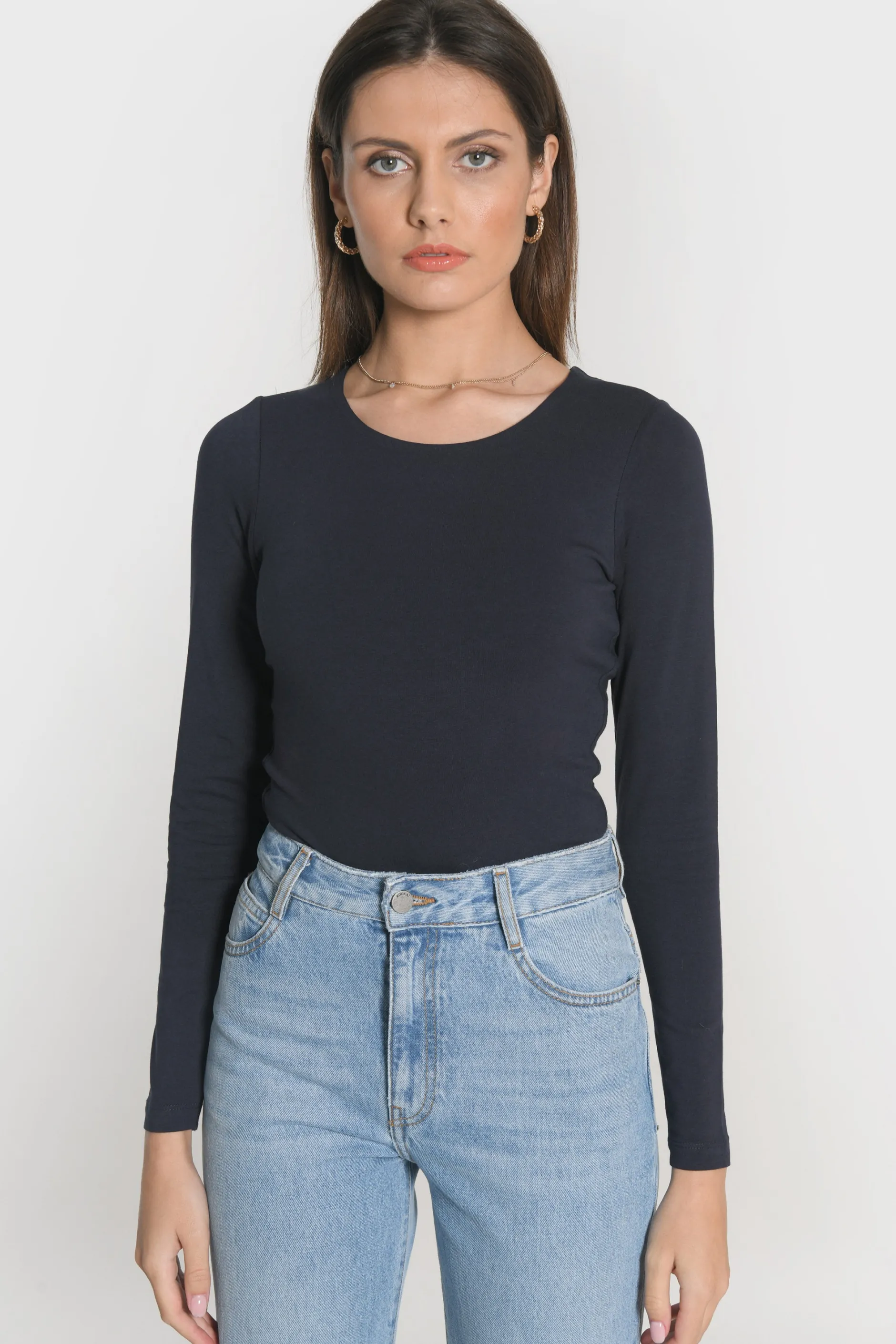 Store KOOKAÏ TEE SHIRT COL ROND CURT Navy