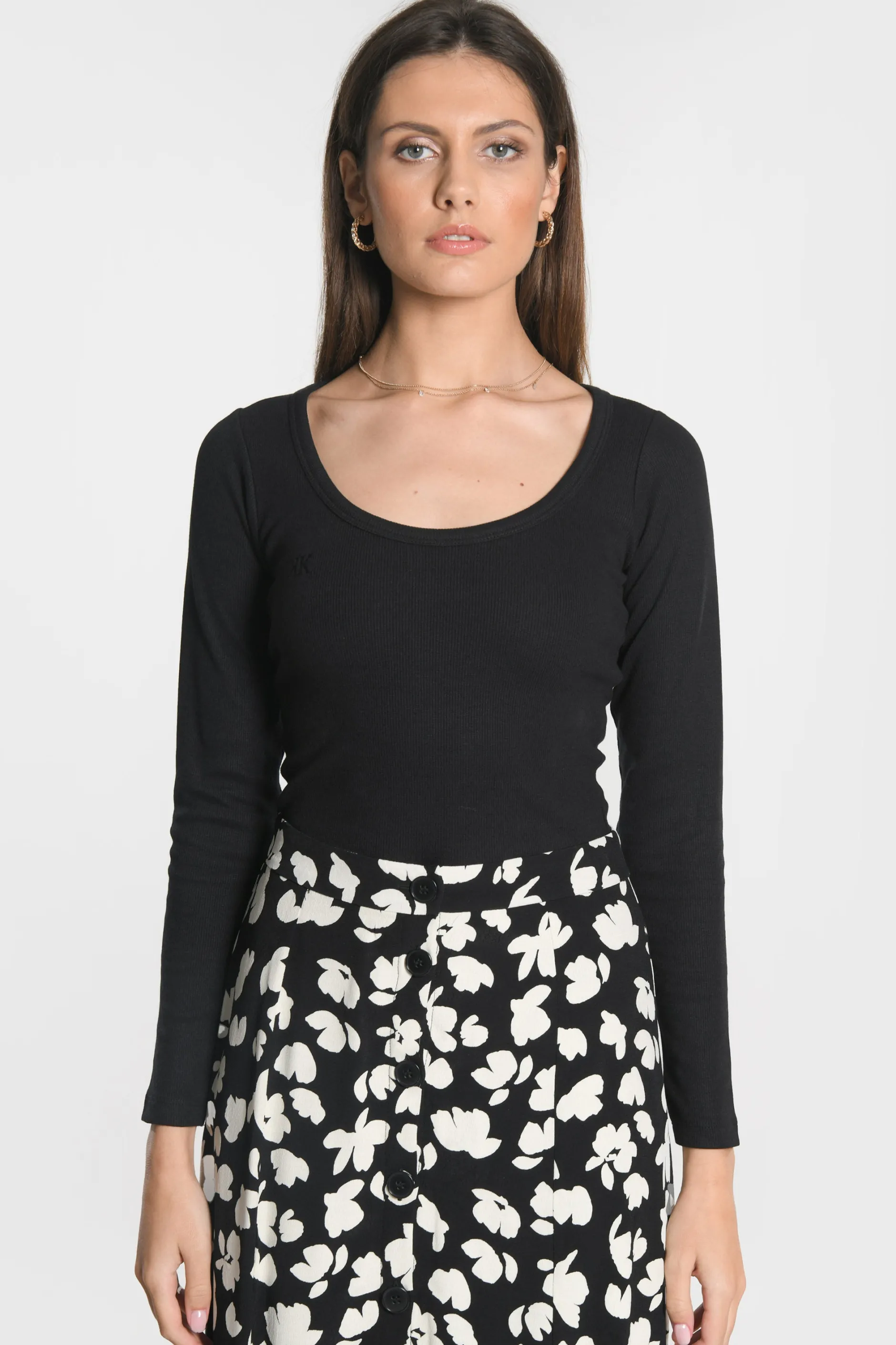 Outlet KOOKAÏ TEE SHIRT MERRY COL ROND Noir