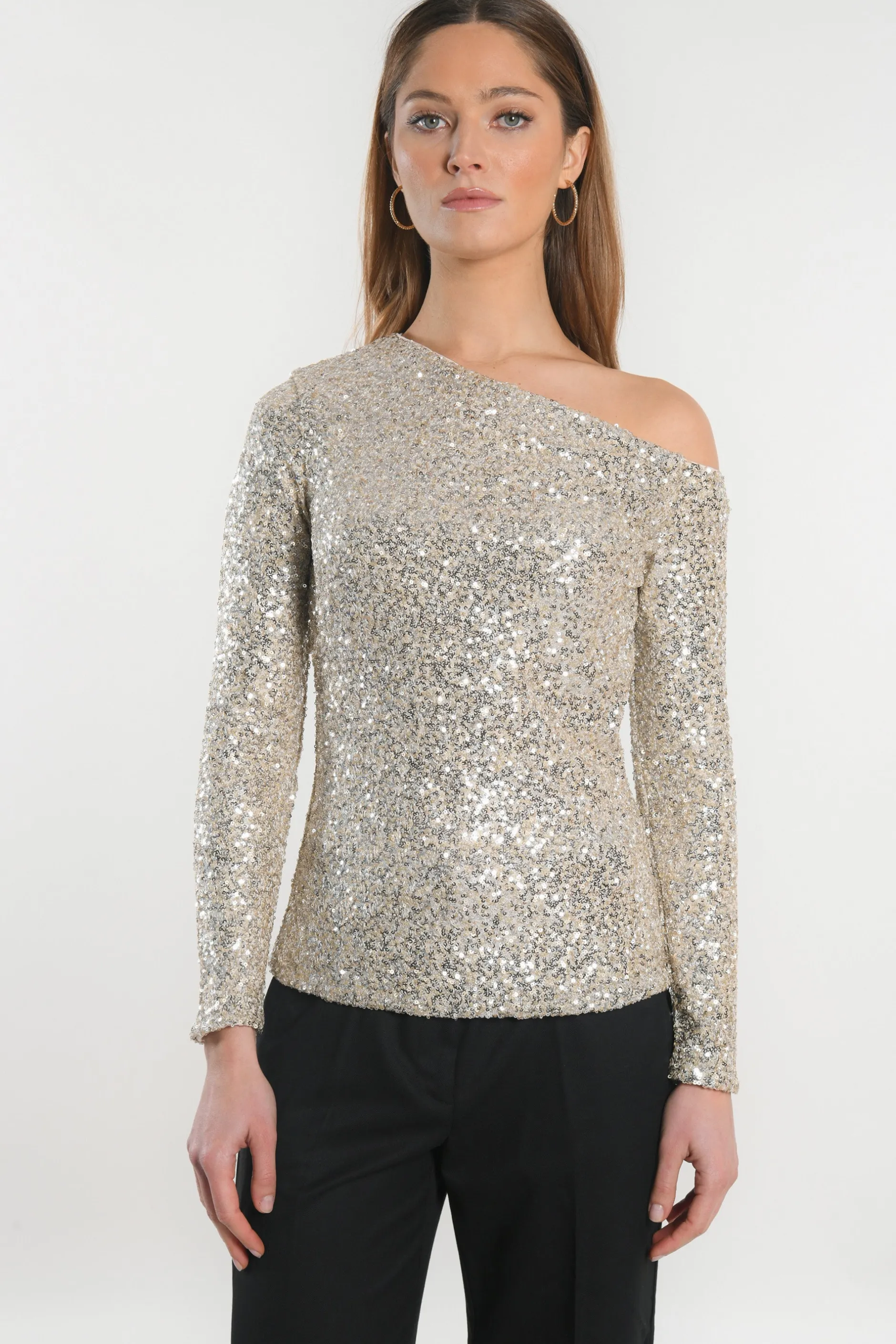 Outlet KOOKAÏ TOP MANCHES LONGUES - JAY - SILVER/GOLD Silvergold